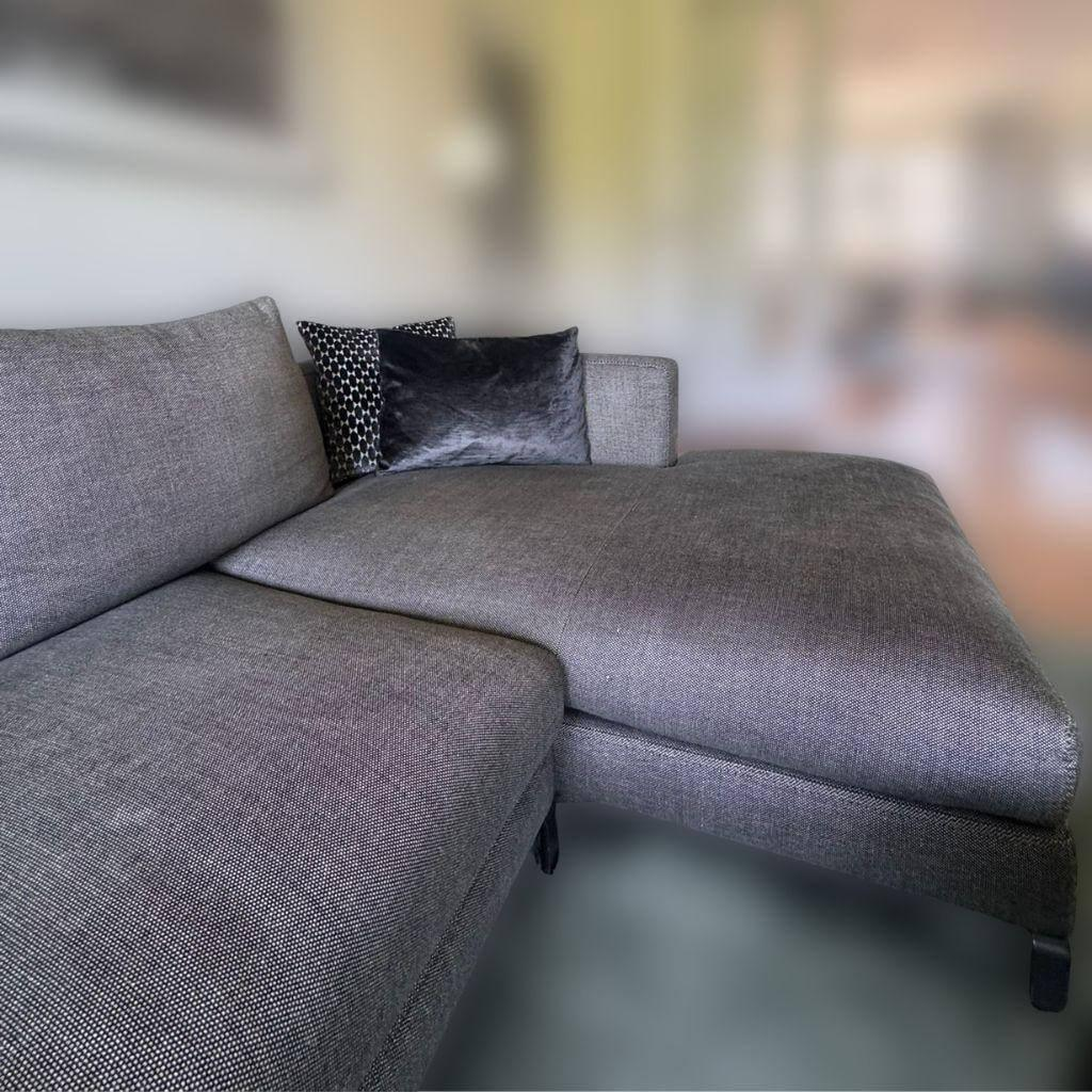 B&B Italia - Sofa Ray Stoff Elsa Graubraun/ Creme Grau Gestell Aluminium Nickel Bronzefarbig Lackiert (Second Life) - 8