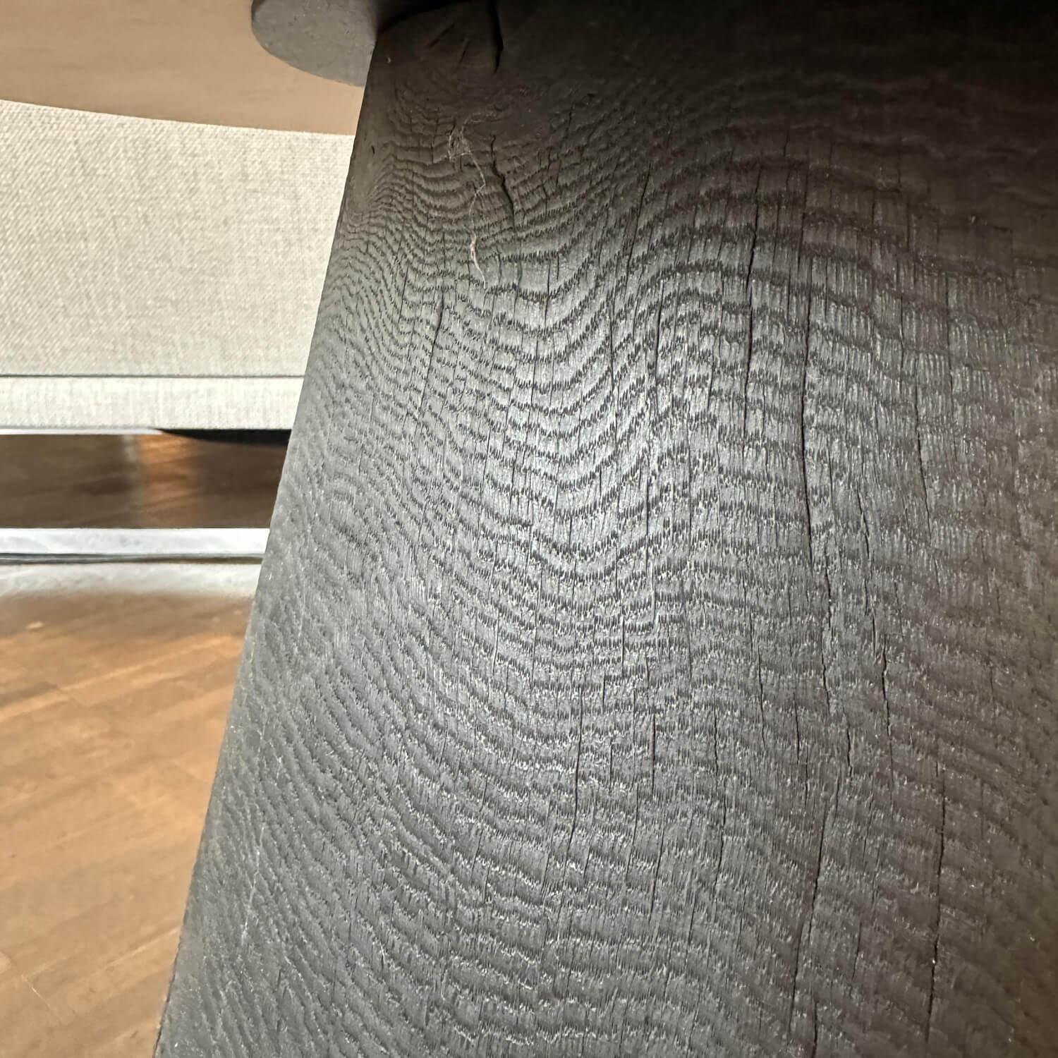 ASCO - Side table Ivy Natural stone top White Polished Solid wood cone Brand oak Black Oiled - 5