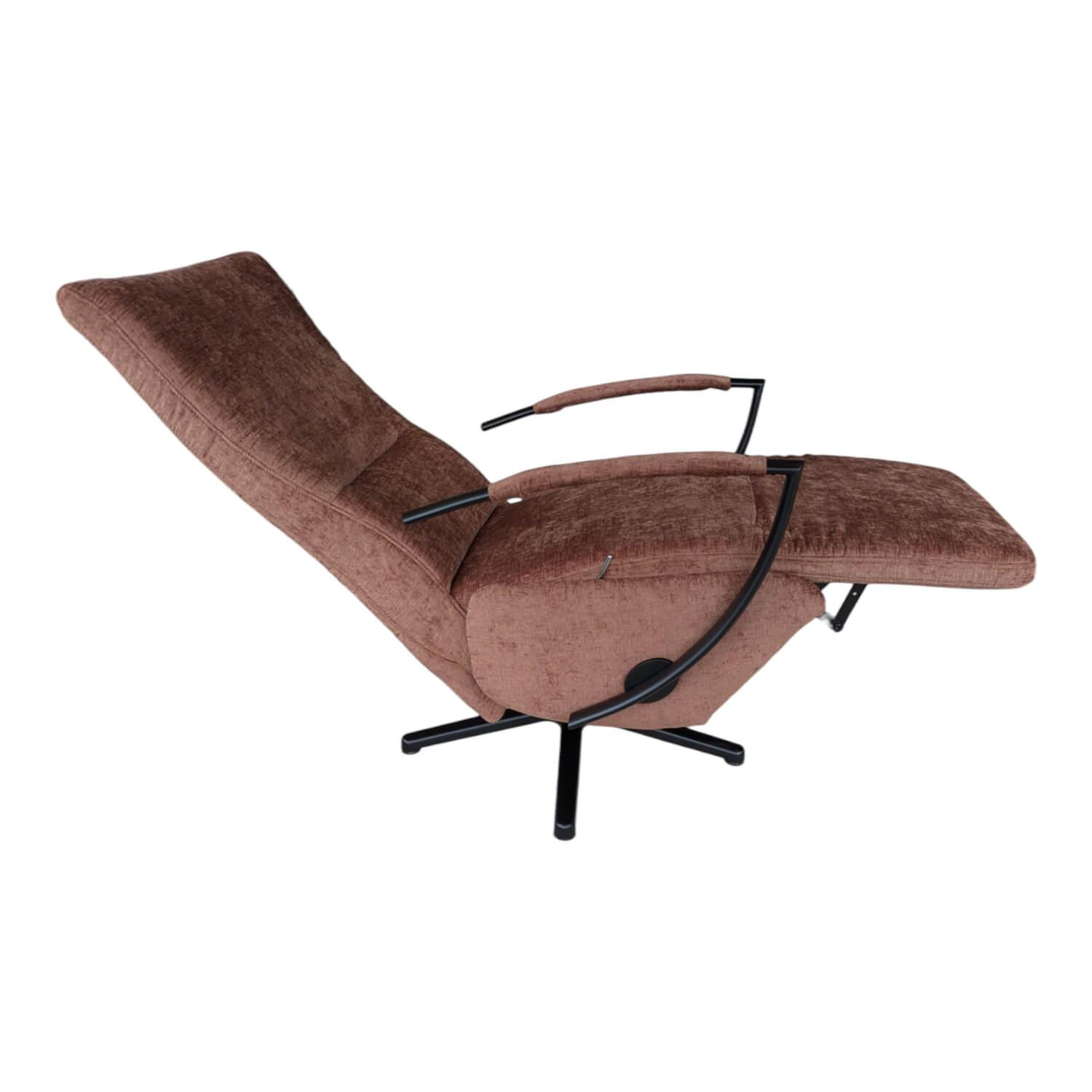 Poco - Sessel Nicolai Stoff Nile Kupfer 300 Braun Fuß Schwarz Matt mit mechanischer Verstellung - 1