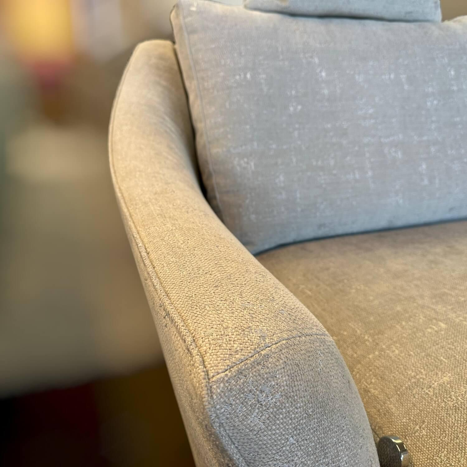 Bielefelder Werkstätten - Sofa Saloni Stoff Prato BW1728-181 Beige Füße Holz Braun - 7