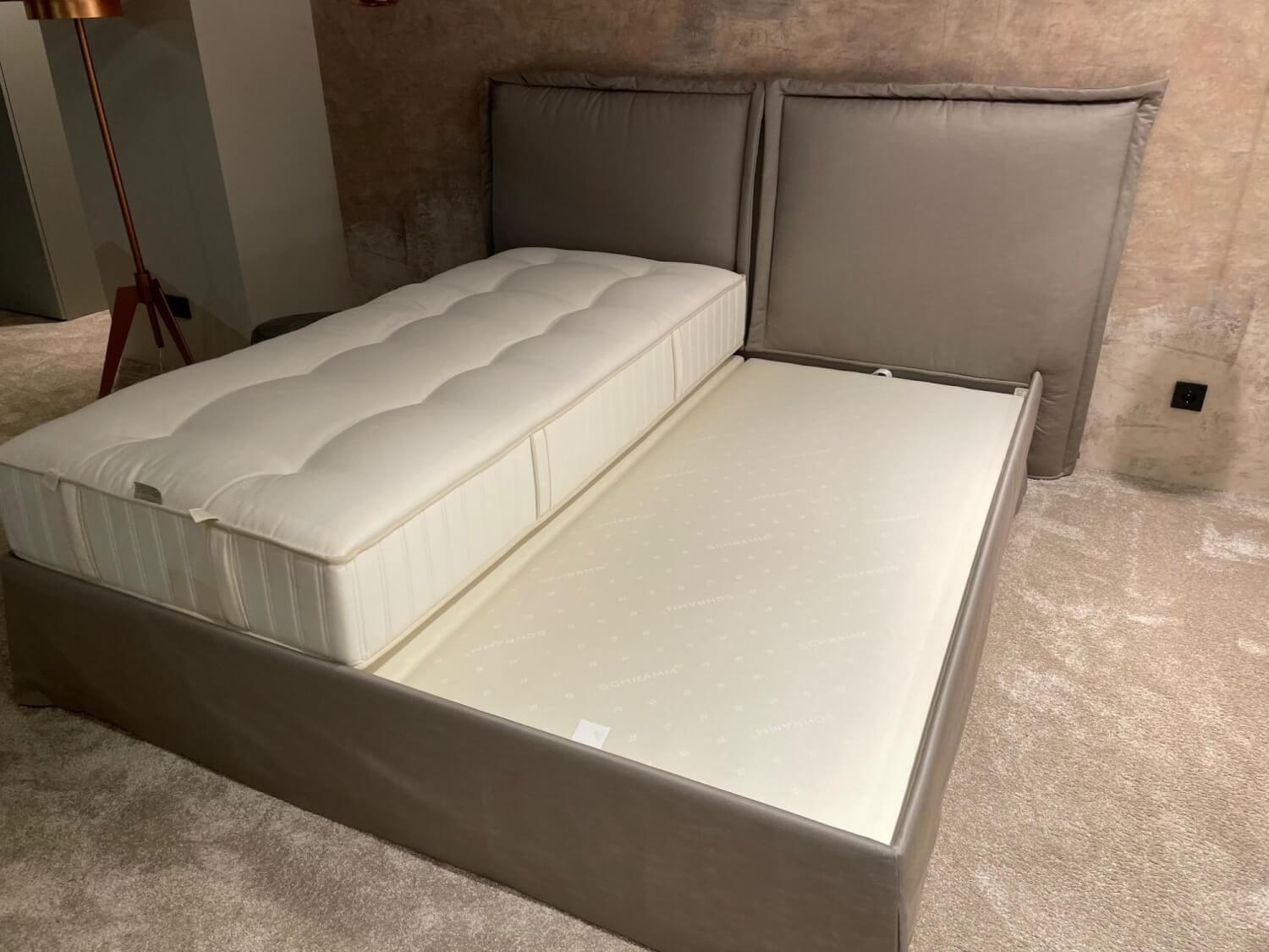 Schramm - Polsterbett Gala Stoff Malte-1500 Taupe Ohne Matratzen Und Lattenrost - 5