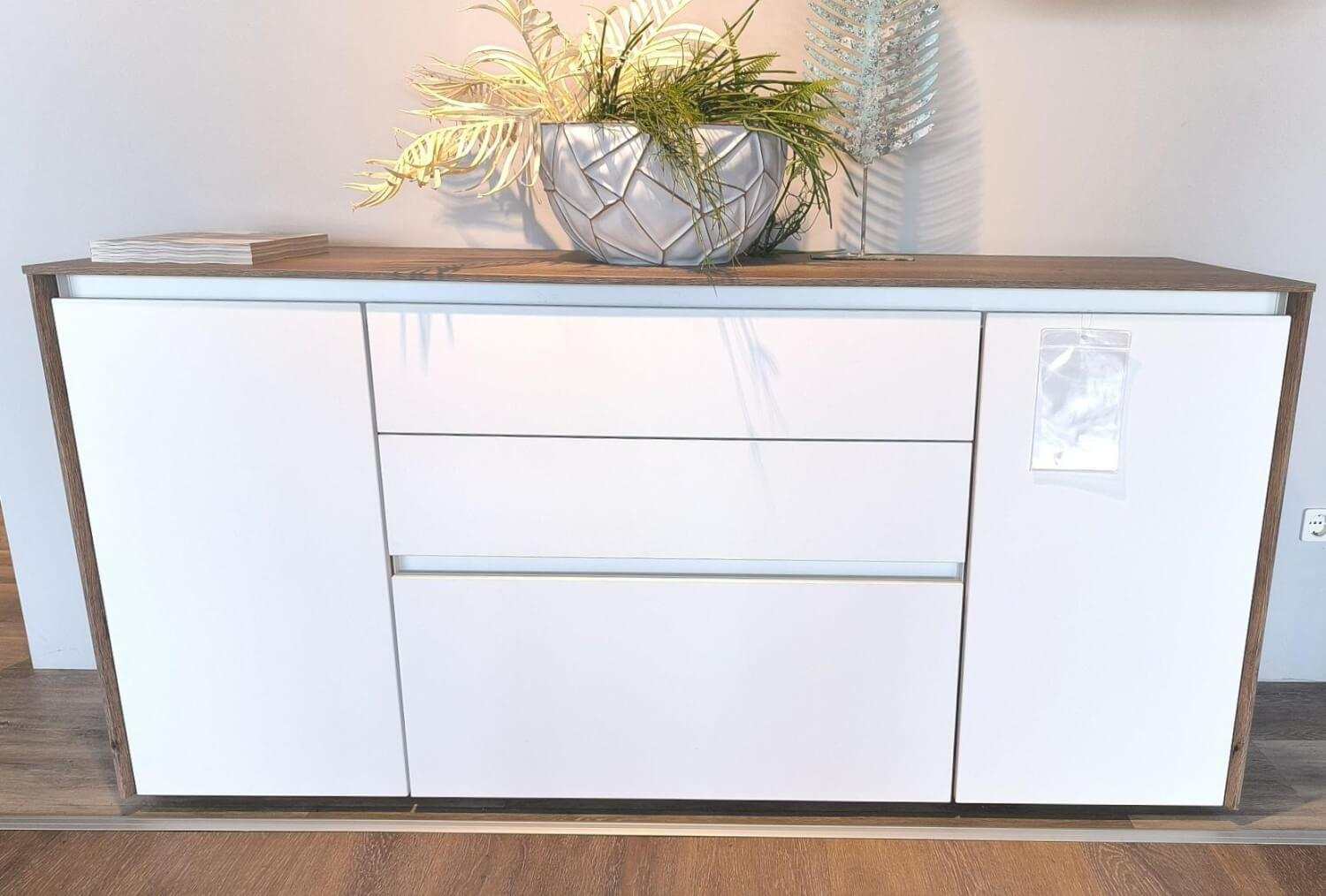 Nobilia - Sideboard Nizza Front Lacklaminat 967 Alpinweiß Weiß Ultramatt Korpus Eiche Havanna Nachbildung - 5