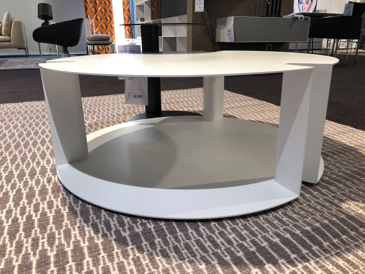 B&B Italia - 2er-Set Beistelltisch Nix Weiß Lackiert Kernleder Schwarz - 2