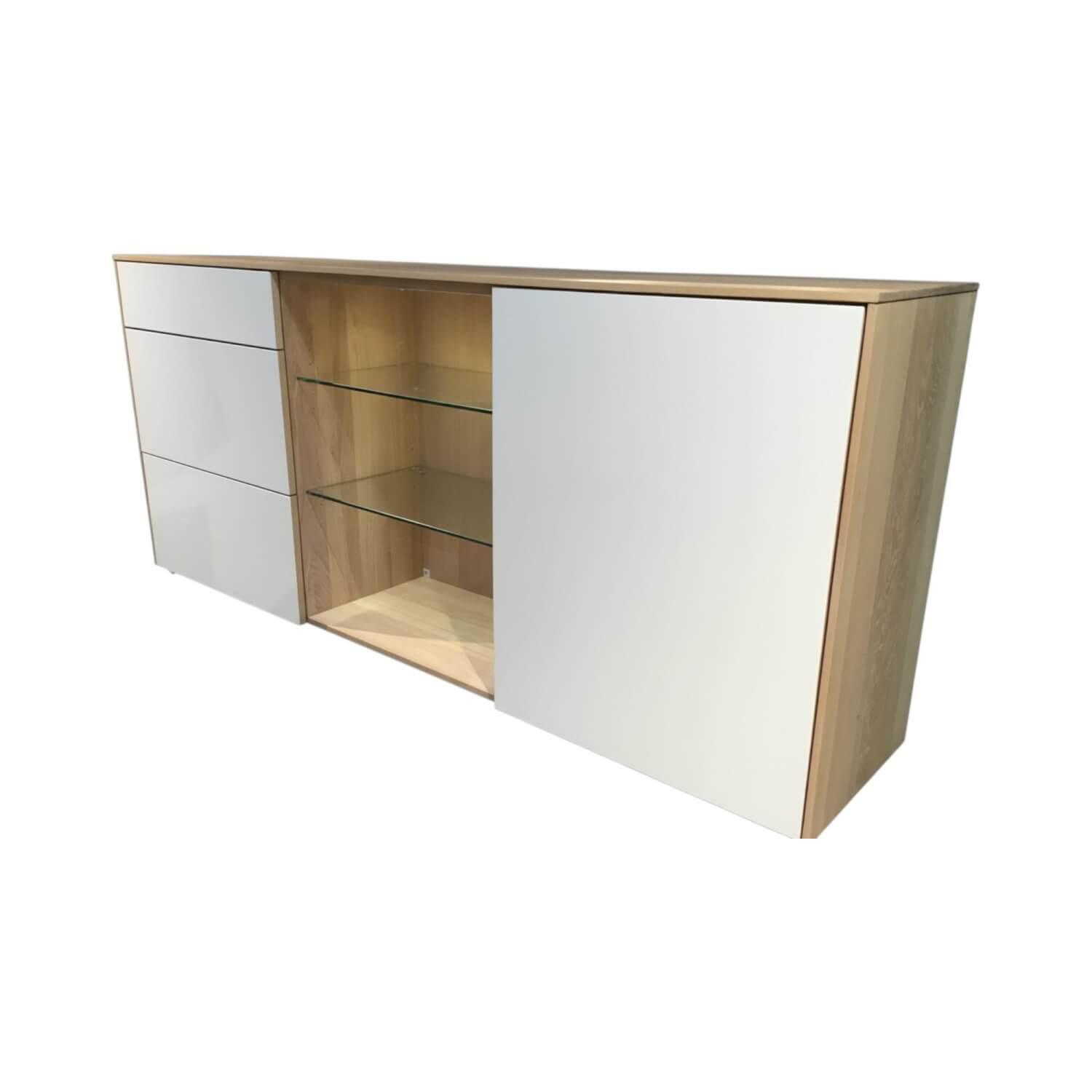 Team 7 - Anrichte Filigno Eiche Naturöl Weiß Front Keramik Arctic White Weiß Mit Beleuchtung - 1