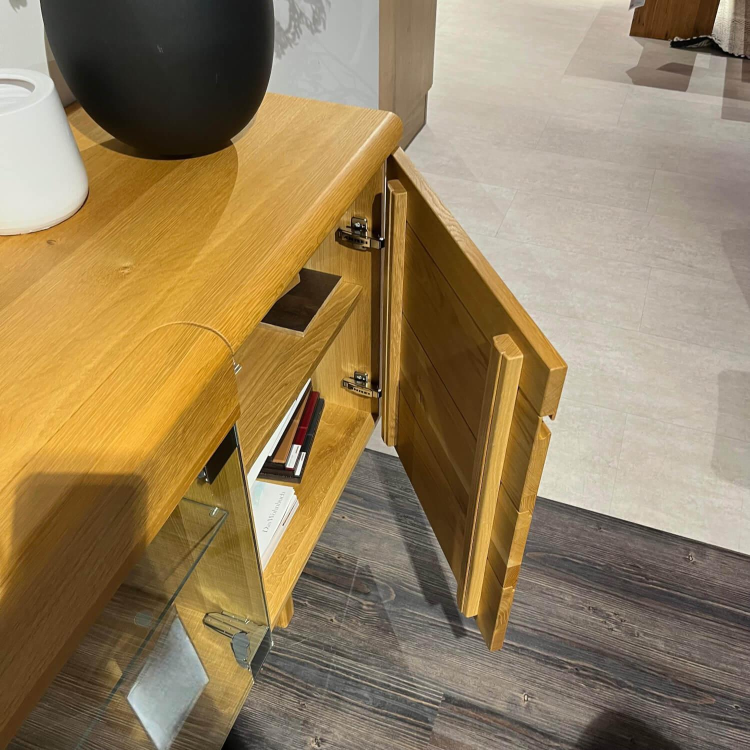 Anrei - Anrichte Anamaia Asteiche Massiv Natur Geölt Mit Beleuchtung - 8