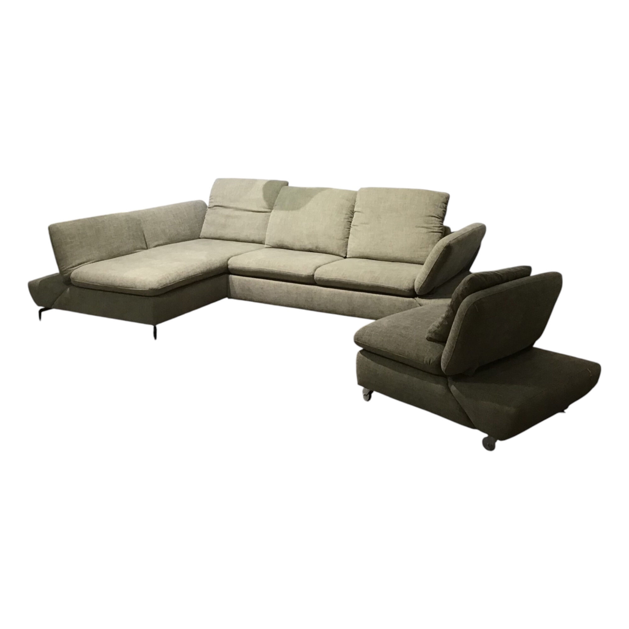 W. Schillig - Eckkombination Wanja Stoff S4337 Leaf Grün Metallfuß Schwarz - 1
