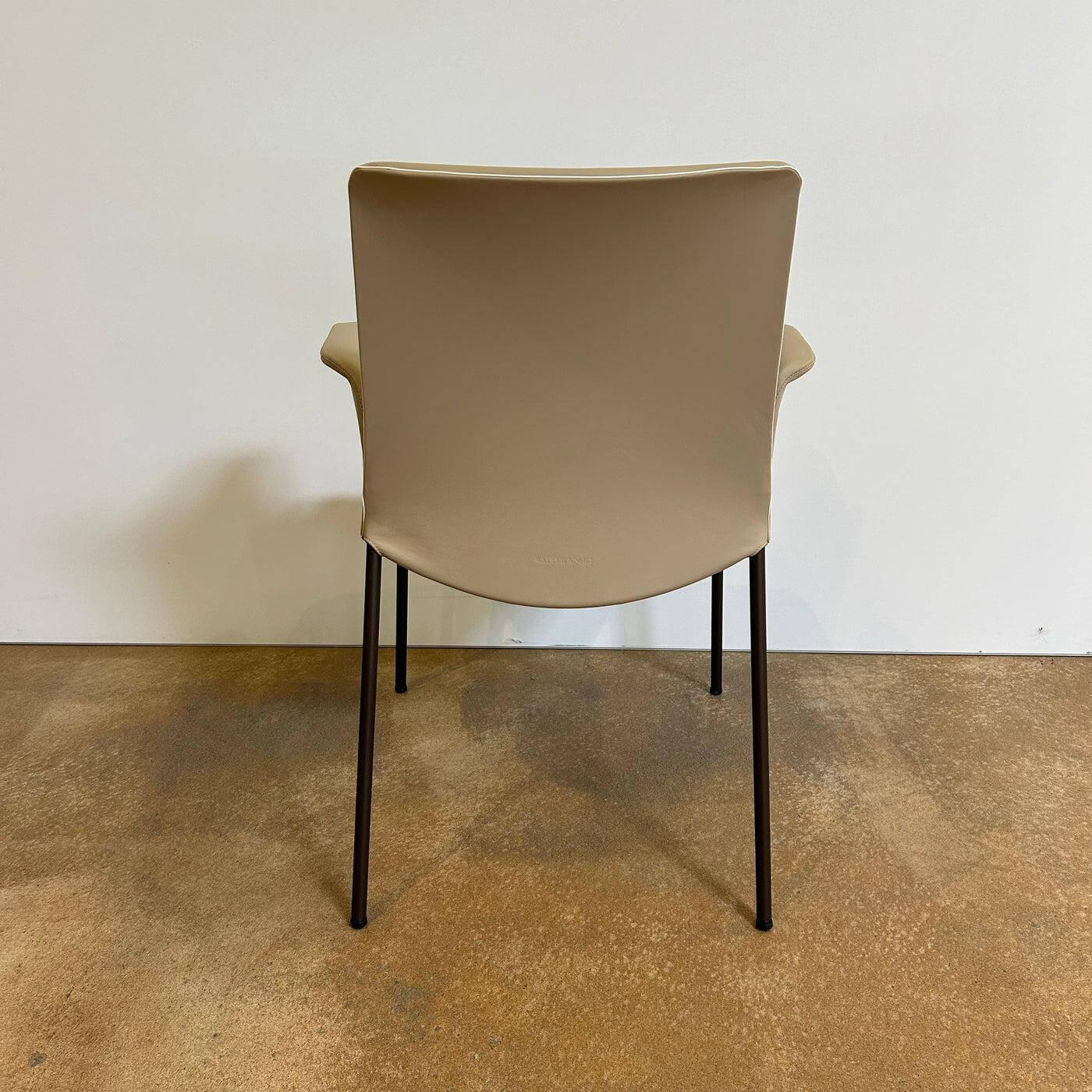 Walter Knoll - Armlehnstuhl Liz 1314 Leder Ascot Pearl Beige Gestell Bronze Schwarz Matt Hoher Rücken - 4