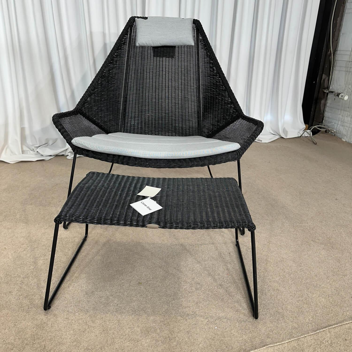 Cane Line - Highbacksessel Breeze Sitz Polyethylen Schwarz Gestell Stahl Verzinkt Mit Kissensatz Und Hocker - 5