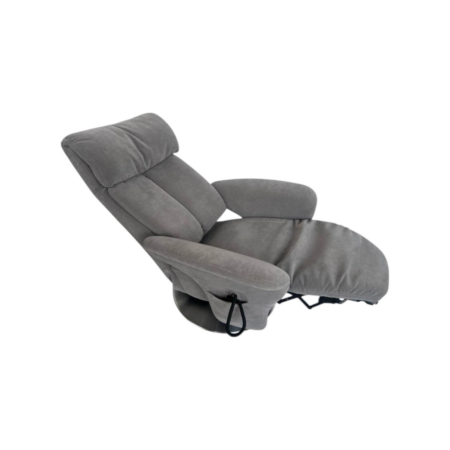himolla - Relaxsessel 7627 XS Stoff Nuvano Stein Grau Drehteller Edelstahl Mit Elektrischer Aufstehhilfe - 3