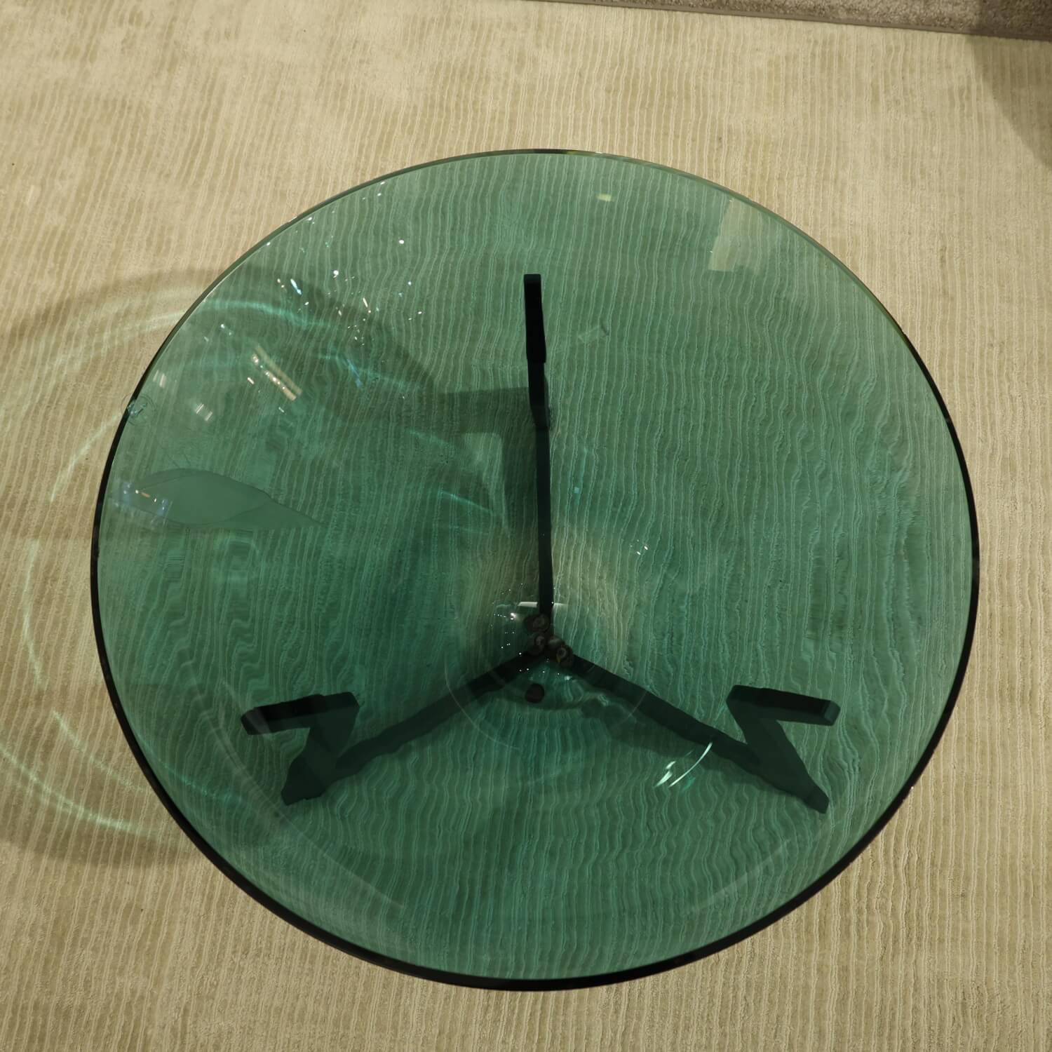 Tisch Brilliant Platte Aluminium Und Metallfuß Anthrazit Gestell Glas Topaz
