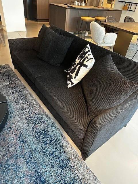 WK Wohnen - Garnitur Brüssel Stoff Diego 8551 90 Black Schwarz Füße Lack Matt Schwarz - 3