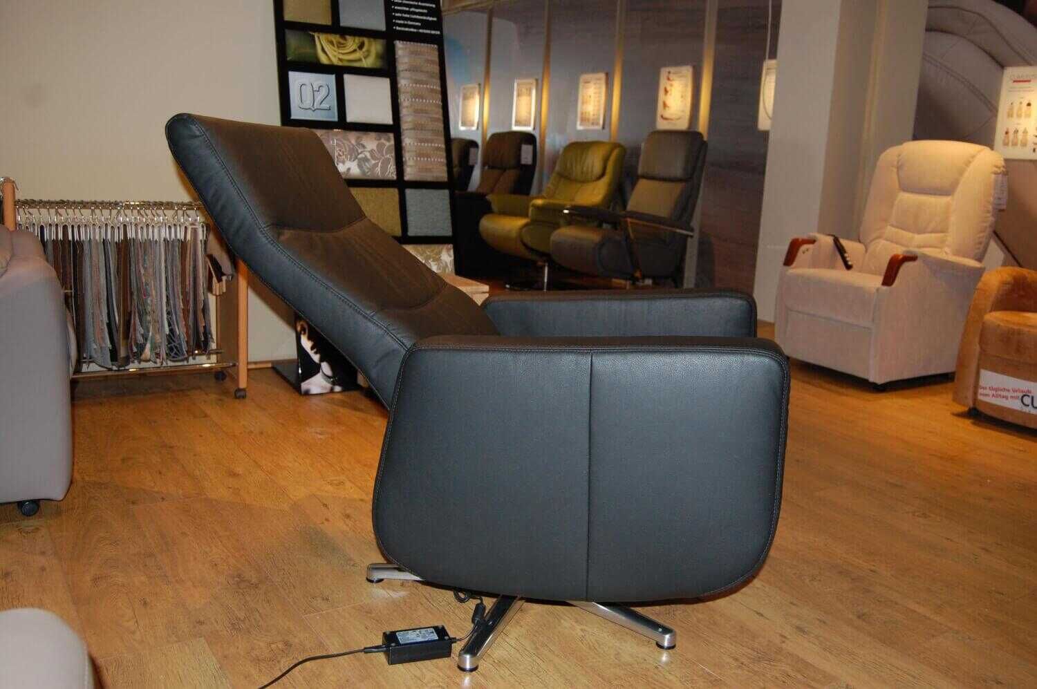 F+S Polstermöbel - Sessel Dreamline Leder 20 Meran Schwarz 2-Motorisch Akku - 8