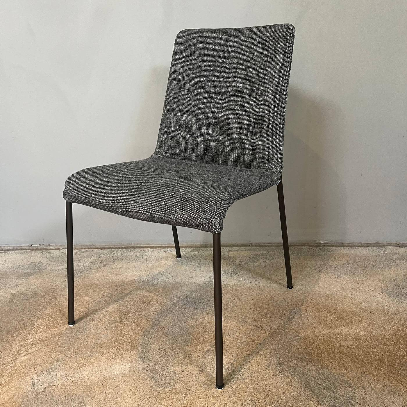 Walter Knoll - 4er Set Stuhl Liz 1311 Stoff Togba Lava Grau Gestell Bronze Schwarz Matt Pulverbeschichtet Mit Kunststoffgleitern - 7