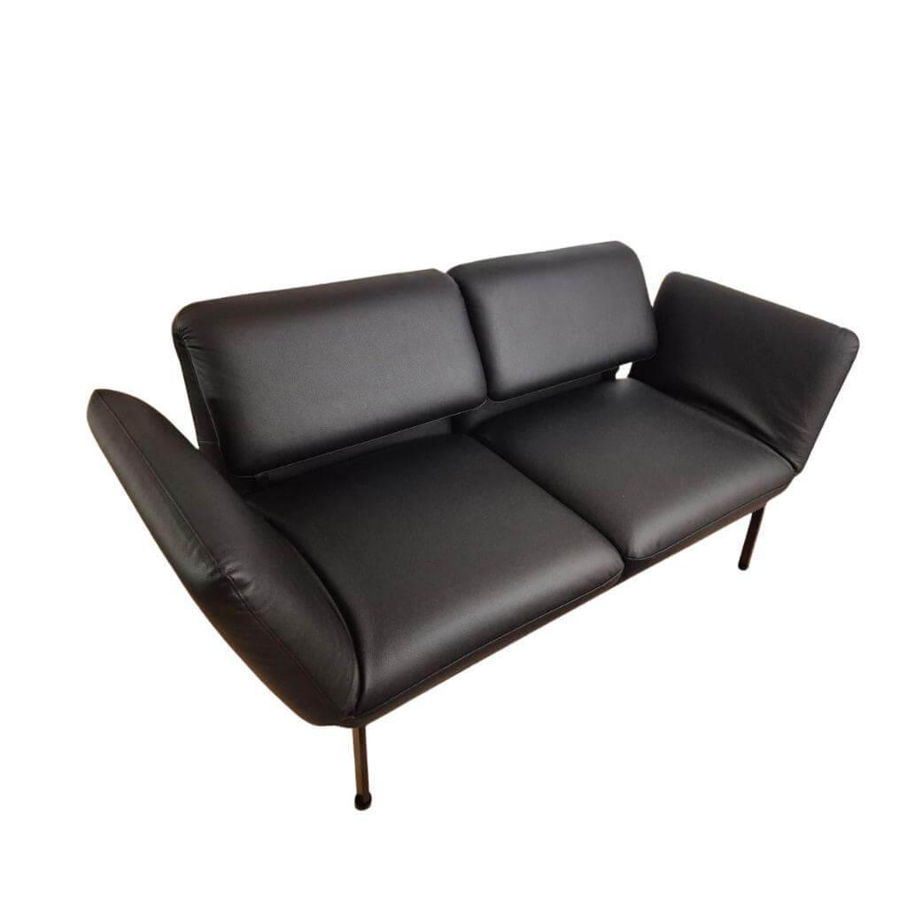 Brühl - Sofa Roro Small Classic Leder 5423 Unit Schwarz Gestell Schwarz Pulverbeschichtet Inkl. Drehsitz (Second Life) - 1