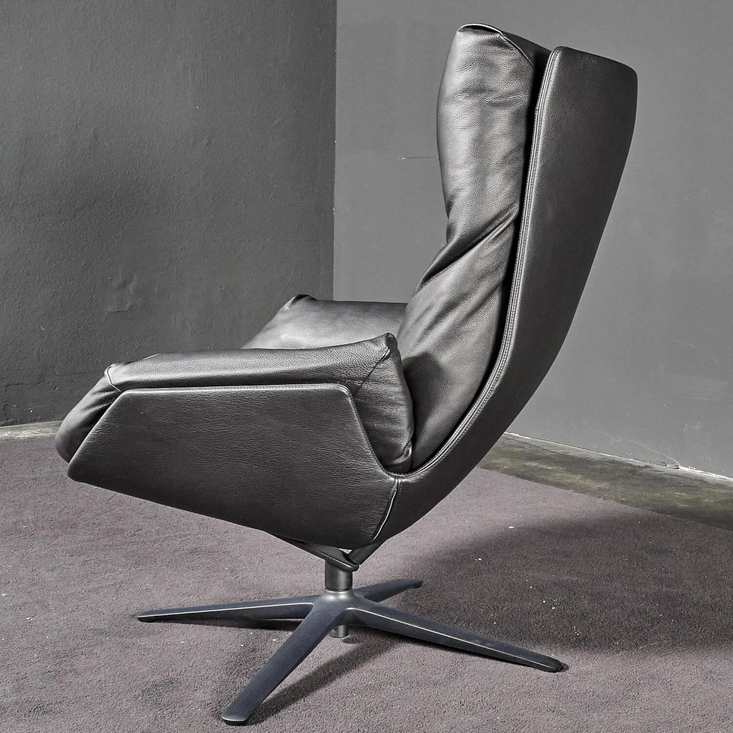 COR - Sessel Cordia Lounge Leder 458 Schwarz Gestell F05 Feinstruktur Schwarz Hoher Rücken Hocker 53100 - 9