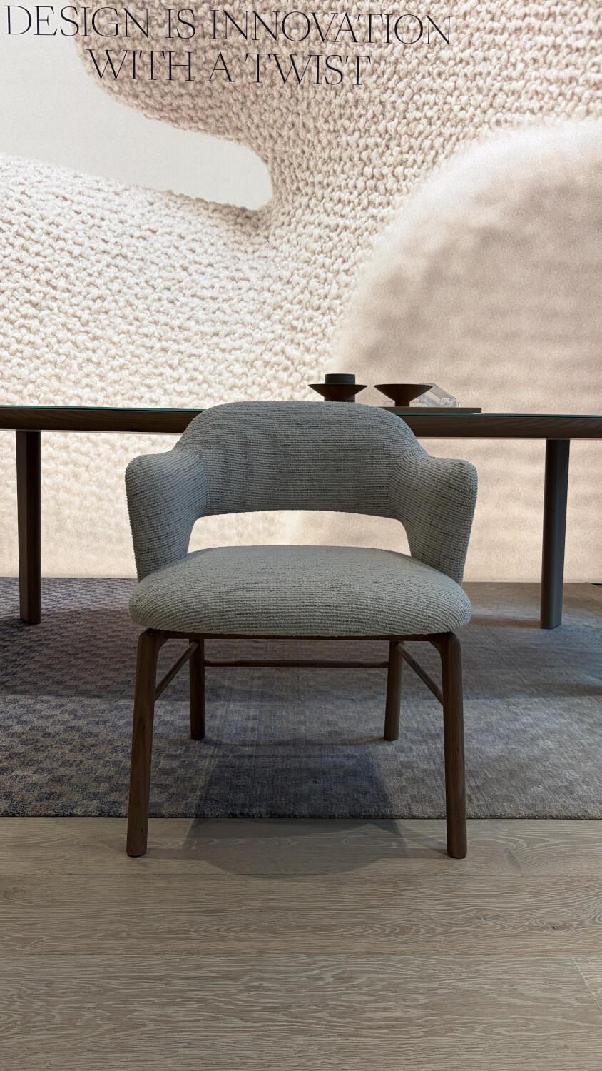 Flexform - Stuhl Alma Beige Mit Nussbaum Gestell - 2