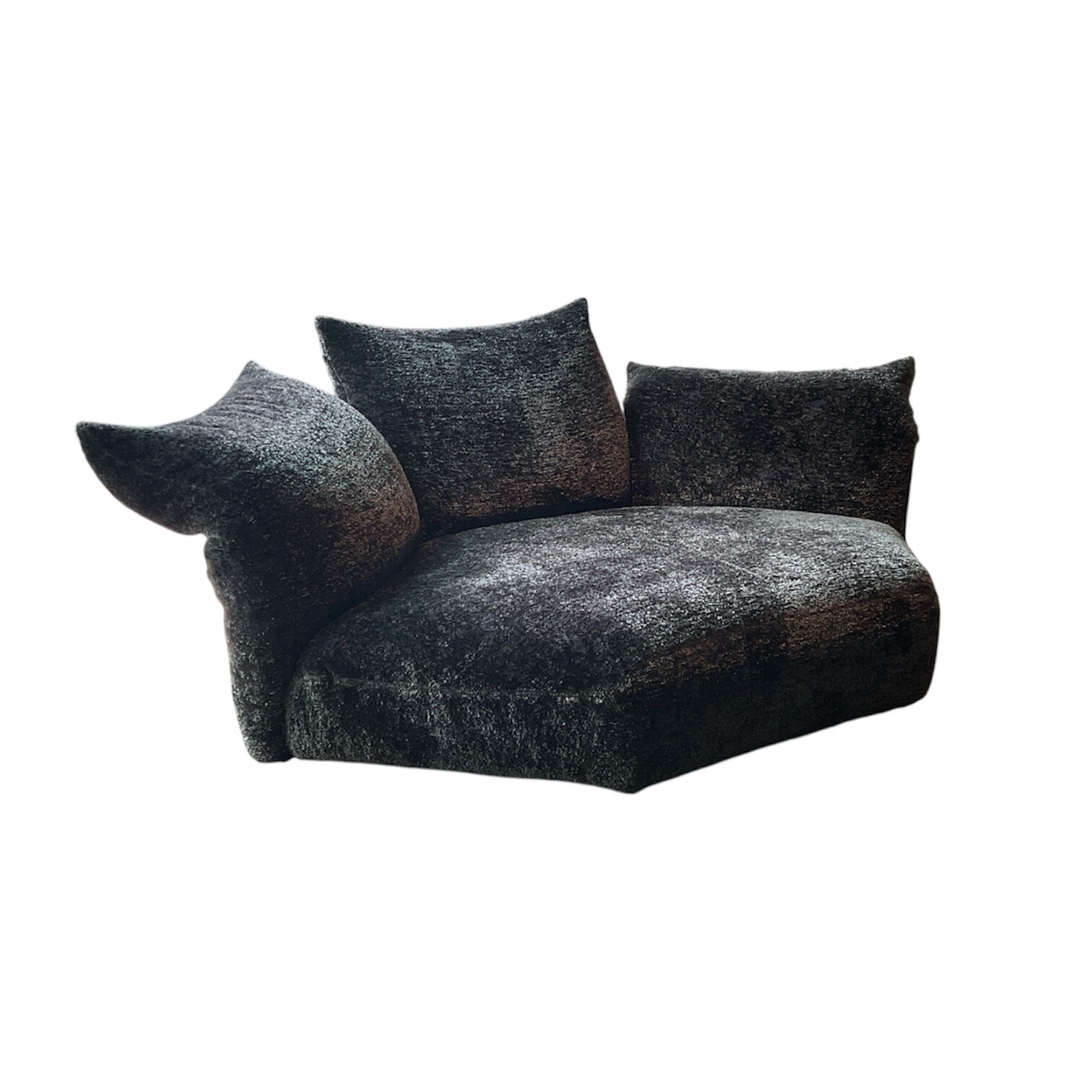 Edra - Sofaelement Standard Stoff W Minerals 1936 69 Blau Mit Klappbaren Lehnen - 1