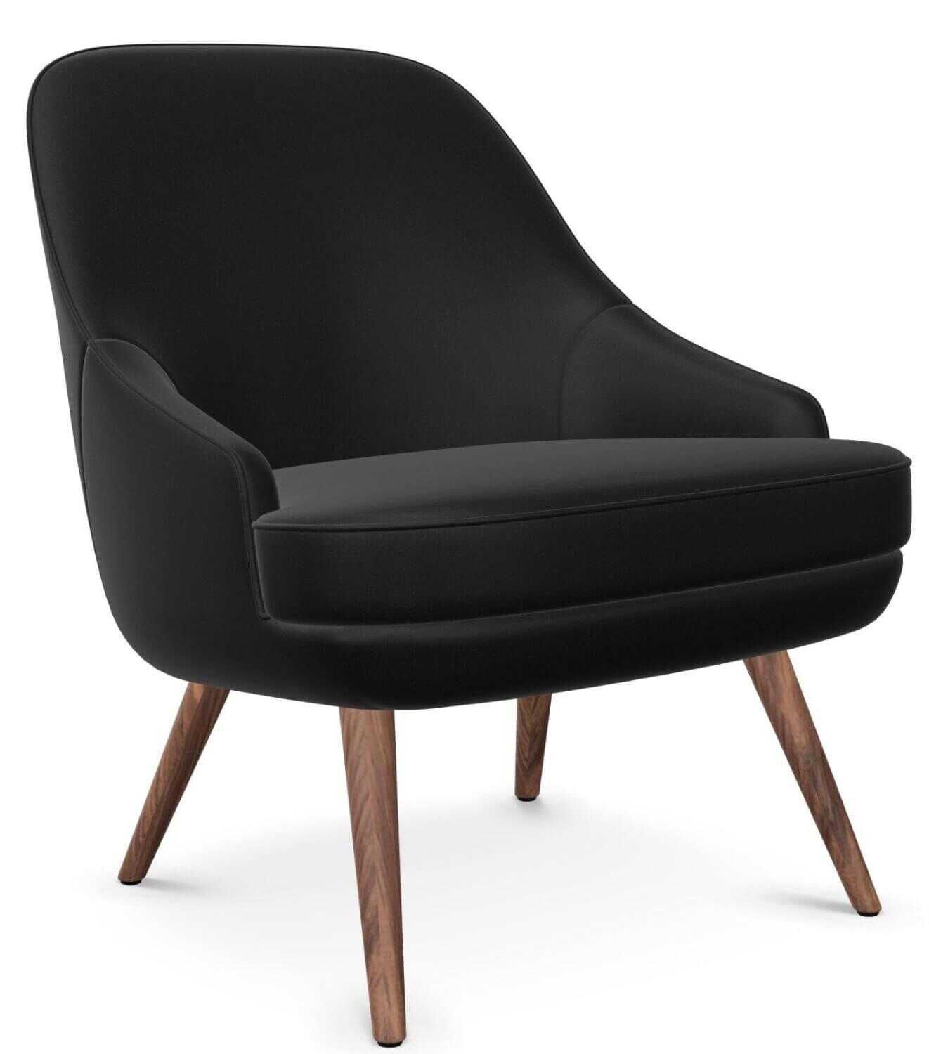 Walter Knoll - Sessel 375 Stoff Stoff Harald Schwarz Füße Massivholz Nussbaum Geölt - 3