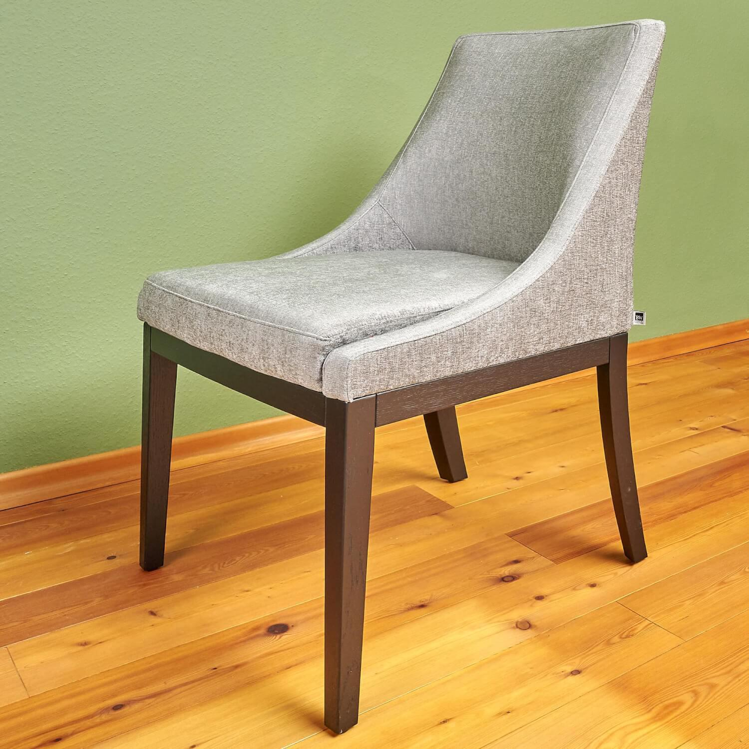 Bielefelder Werkstätten - Stuhl Leona Stoff Khai JAB 1023 094 Grau Gestell Eiche Schwarz Gebeizt - 10