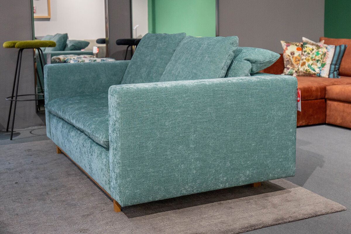 Signet - Sofa Isla Stoff Abby Petrol Blau Gestell Eiche Geölt  - 3