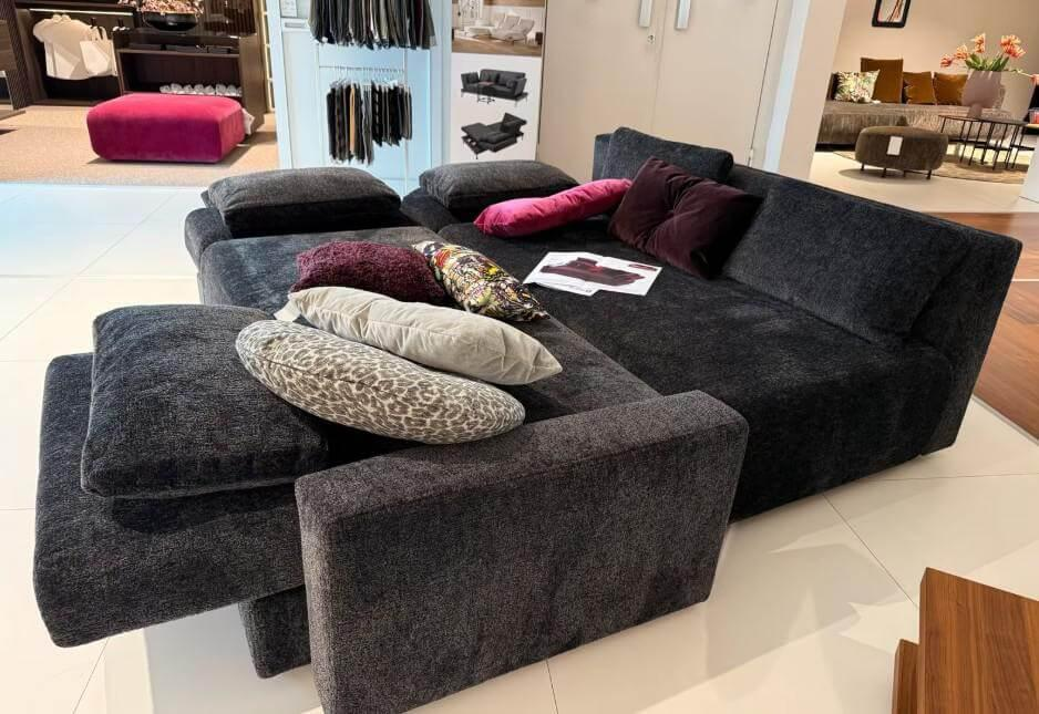 Brühl - Drehsofa Piano Large Stoff 4401 0098 mit Kissen und 2 Kopfstützen - 5
