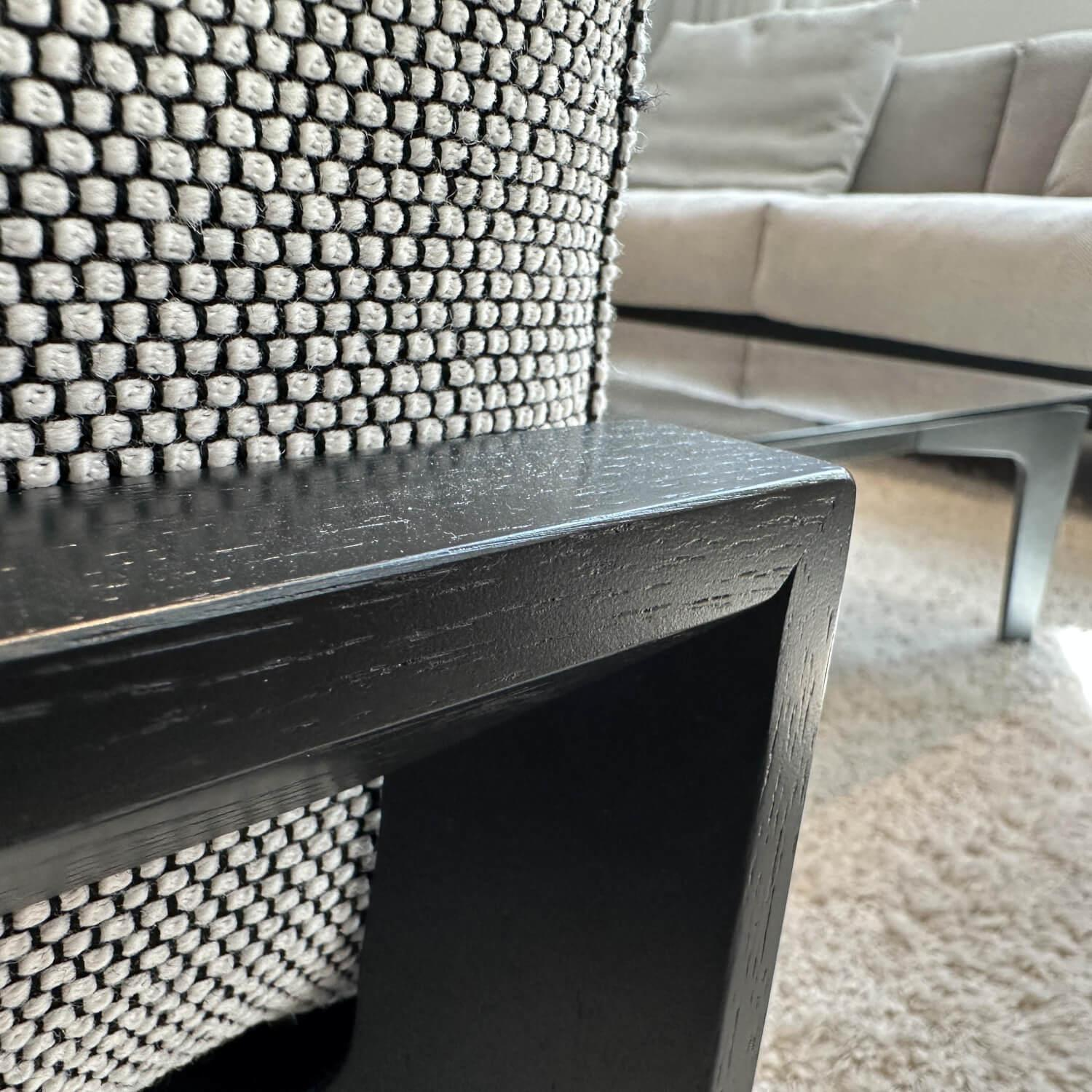 COR - Sofa Elm Mit Hocker Stoff 12041 Pepper Schwarz Gestell Eiche Massiv Dunkel Lackiert - 8