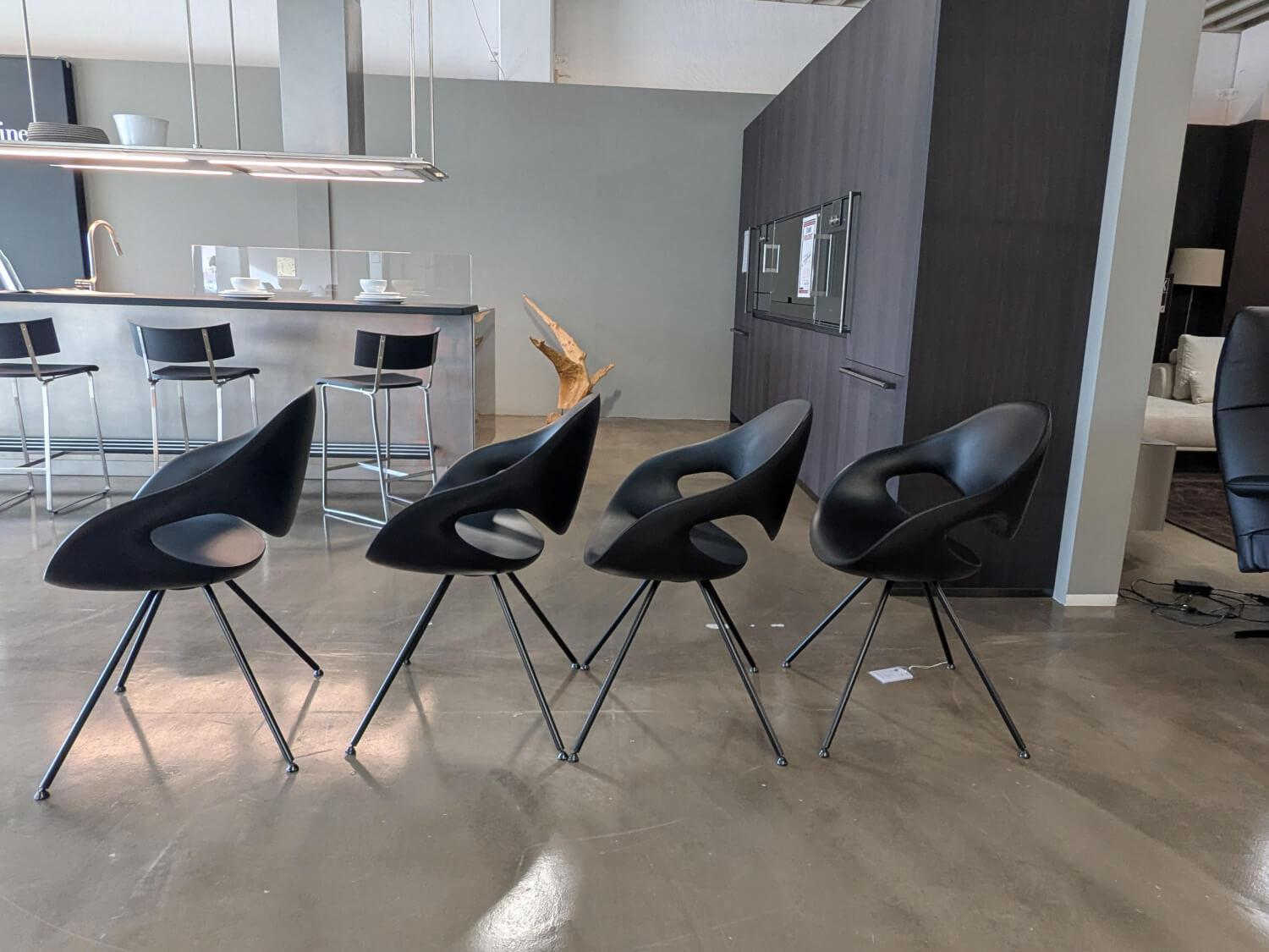 Tonon - 4er-Set Stuhl Moon Integralschaum Schwarz Füße Schwarz - 3