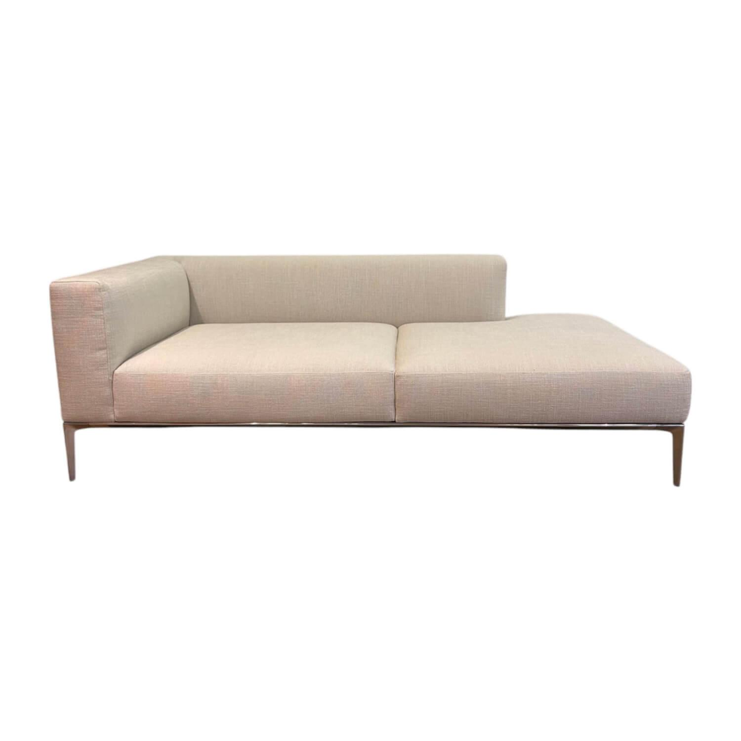 Walter Knoll - Recamiere Jaan Living 783 25 RA L Stoff Tonga 7615 Off White Beige Gestell Hochglanz Poliert Mit Kissen - 1