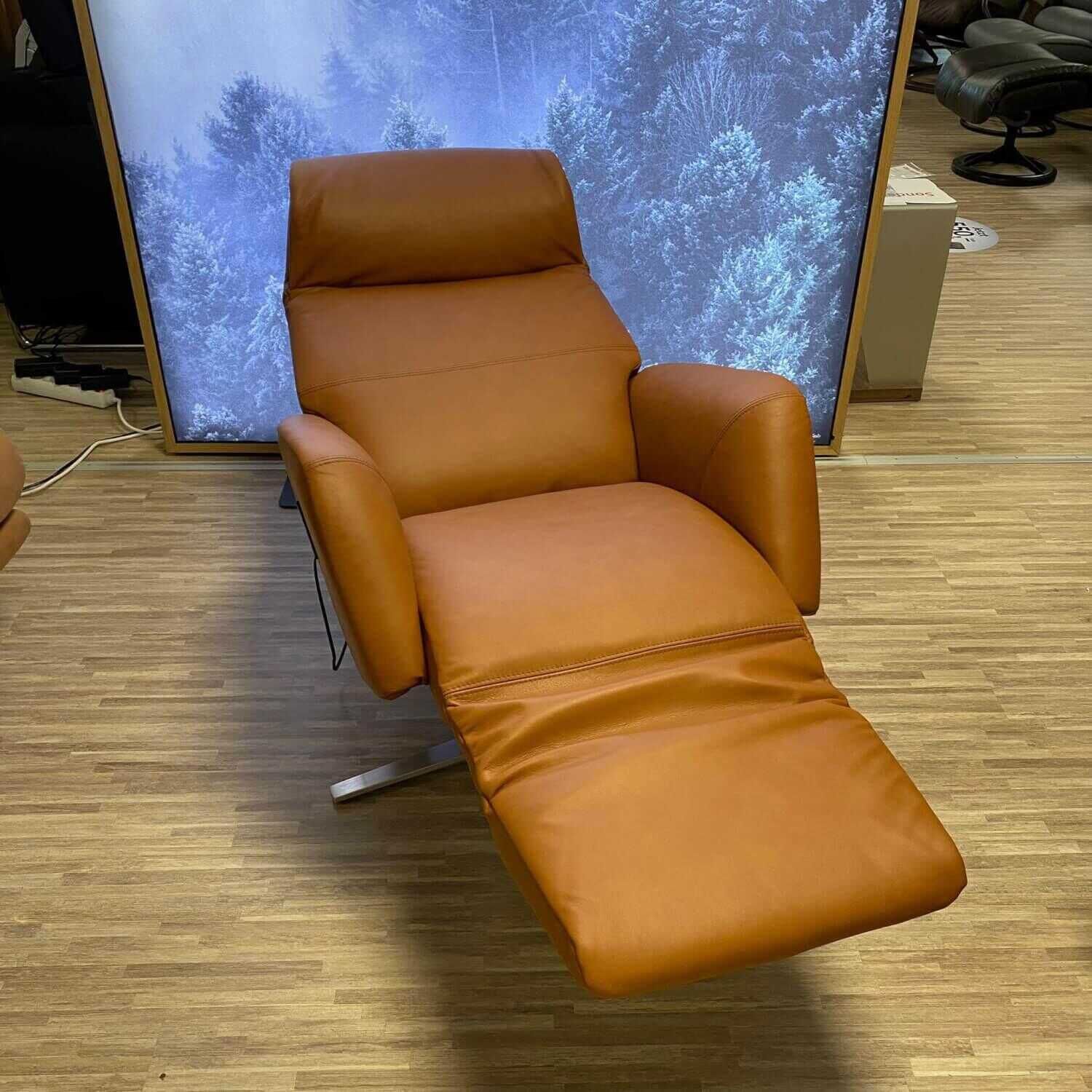 Stressless - Relaxsessel Scott Sirius Leder Paloma New Cognac Fuß Sternfuß Chrom mit Heizung und Massage - 5