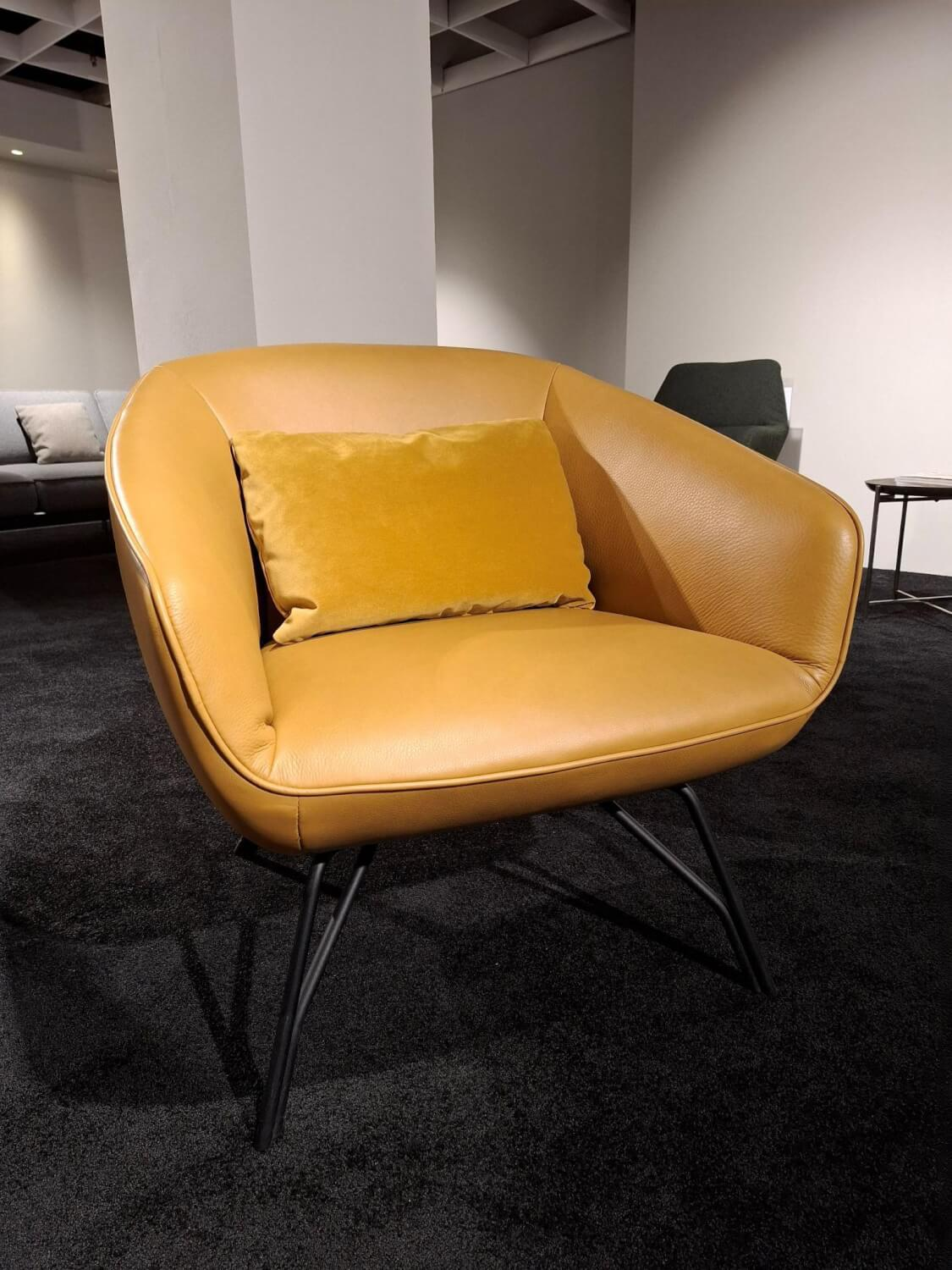 himolla - Sessel 7190 Leder Mariposa Spring Gelb Metallfuß Anthrazit - 4