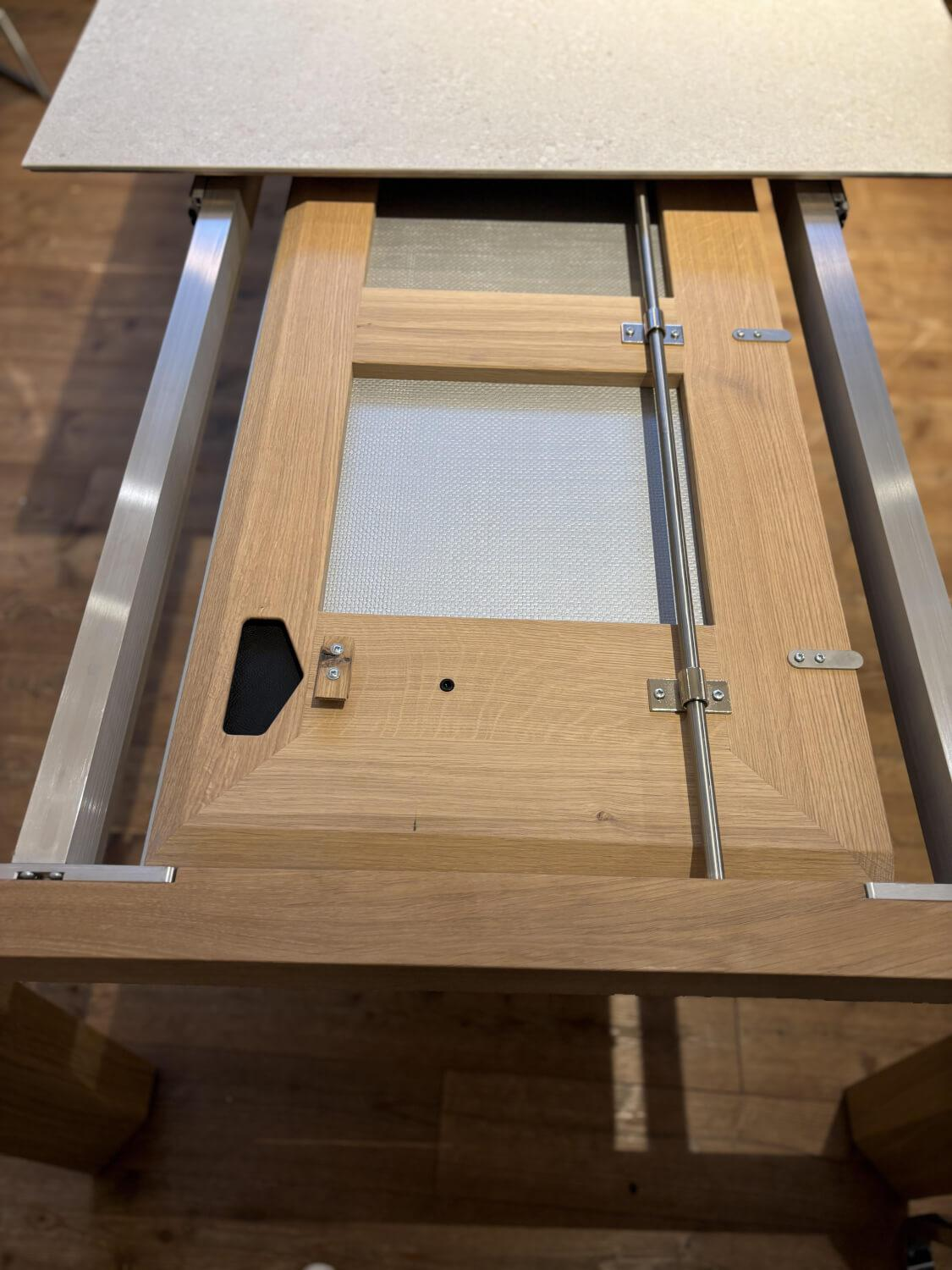 Scholtissek - Tisch Kera 4 Platte Keramik Shilin Slate Finish Holzrahmen Gestell Knorrige Eiche Puro Geölt - 5