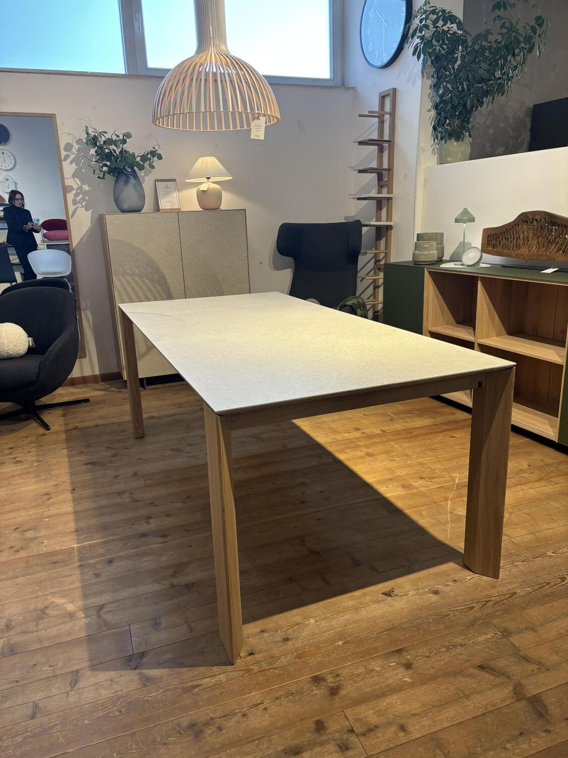 Scholtissek - Tisch Kera 4 Platte Keramik Shilin Slate Finish Holzrahmen Gestell Knorrige Eiche Puro Geölt - 8