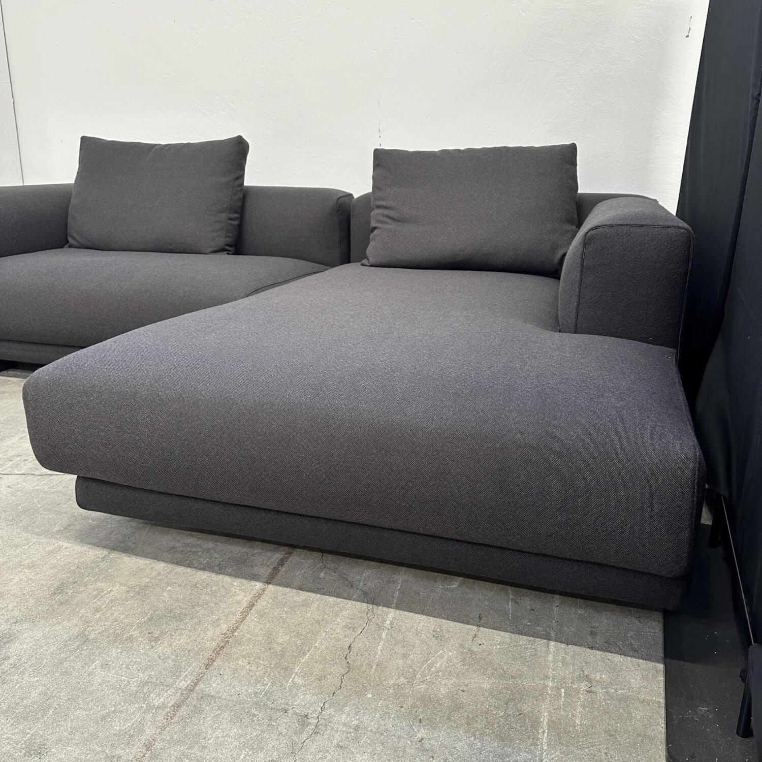 COR - Ecksofa Moss Stoff 9712 Schwarzbraun Paspel 38 Braun Füße Verchromt - 7