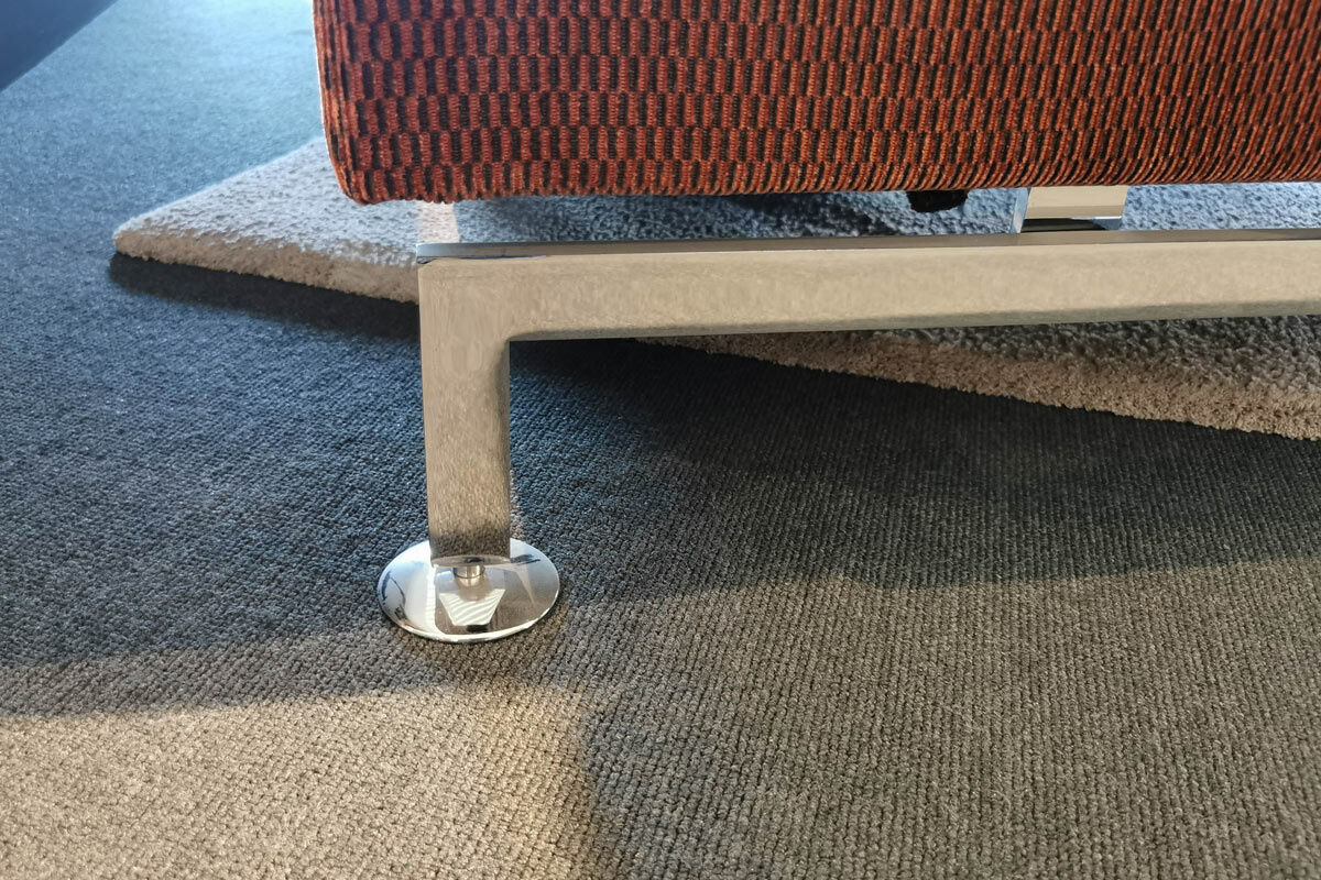 Brühl - Ecksofa Moule Medium Stoff 4495 Rotbraun Füße Verchromt - 6