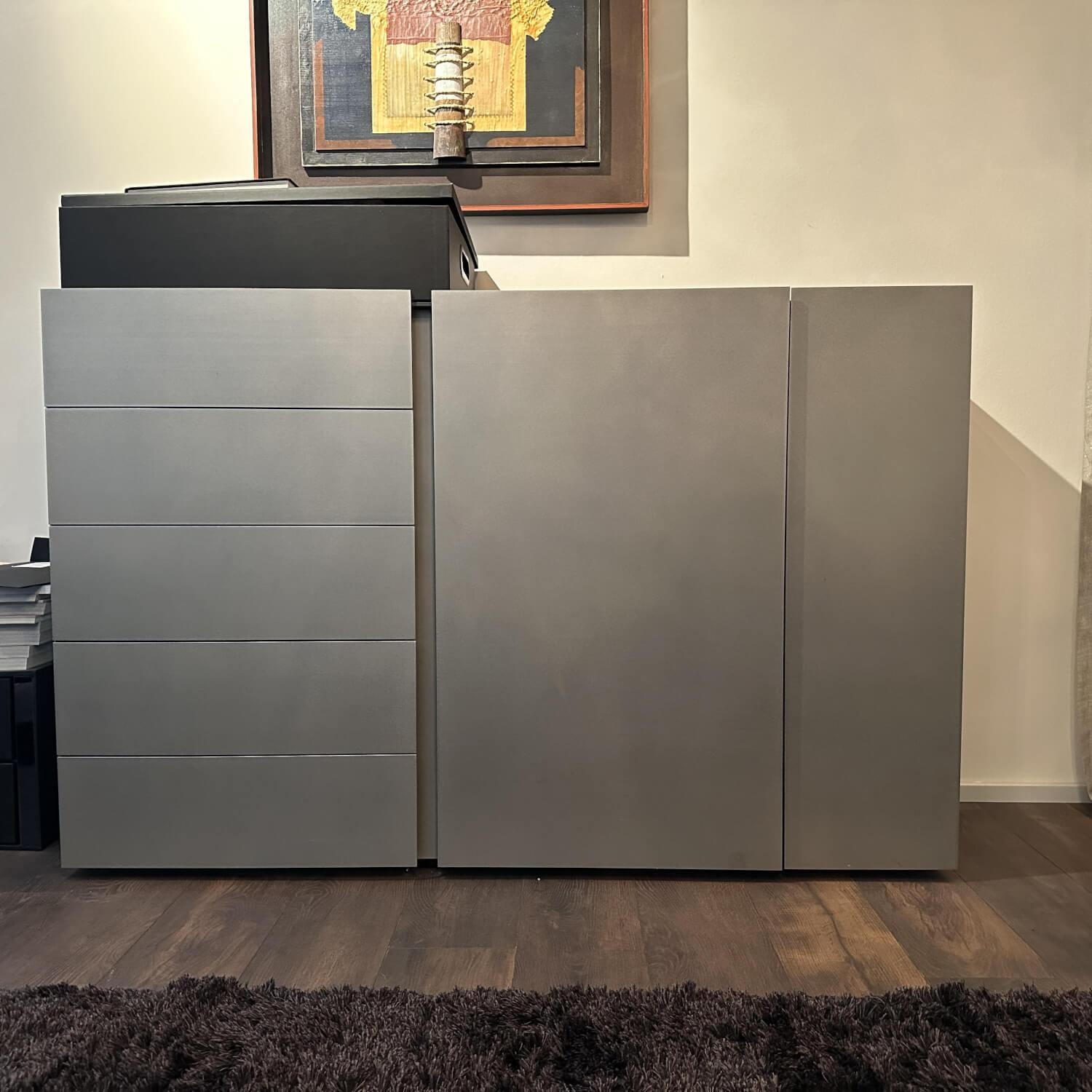 Interlübke - Sideboard Jorel Esche Achat B73 Anthrazit Lackiert Und M21 Edelstahl Silvertouch Grau - 7