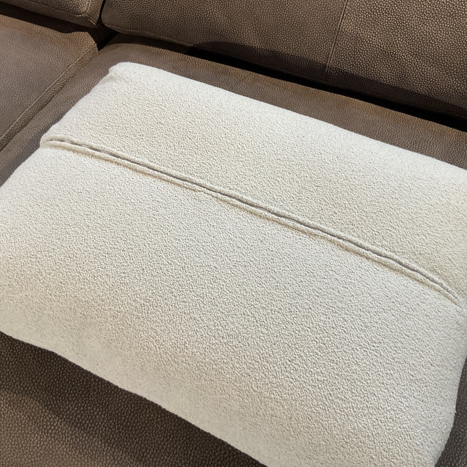 Cierre - Sofa Dolcevita Leder 4 Piumone Vintage Grigio Graubeige Gestell Metall Verchromt Schwarz - 9