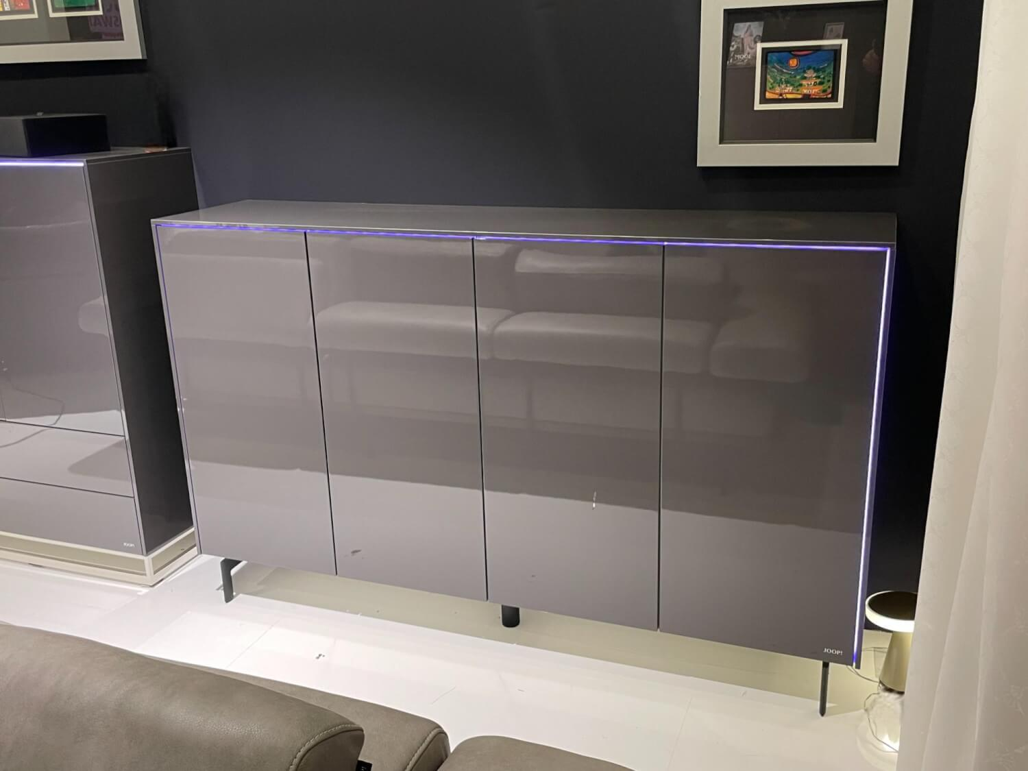 JOOP! - Sideboard Gloss Cubic 74702 Front Und Korpus Schiefergrau Hochglanz Kufe Chrome Mit Beleuchtung - 4