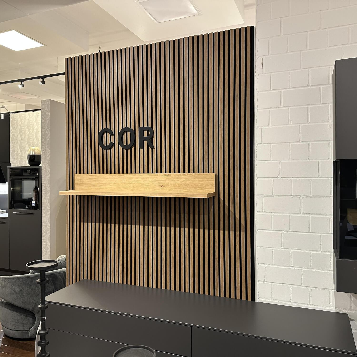 Loddenkemper - Wohnwand Minos 9806 Lack Schiefergrau Matt Absetzung Balkeneiche - 6