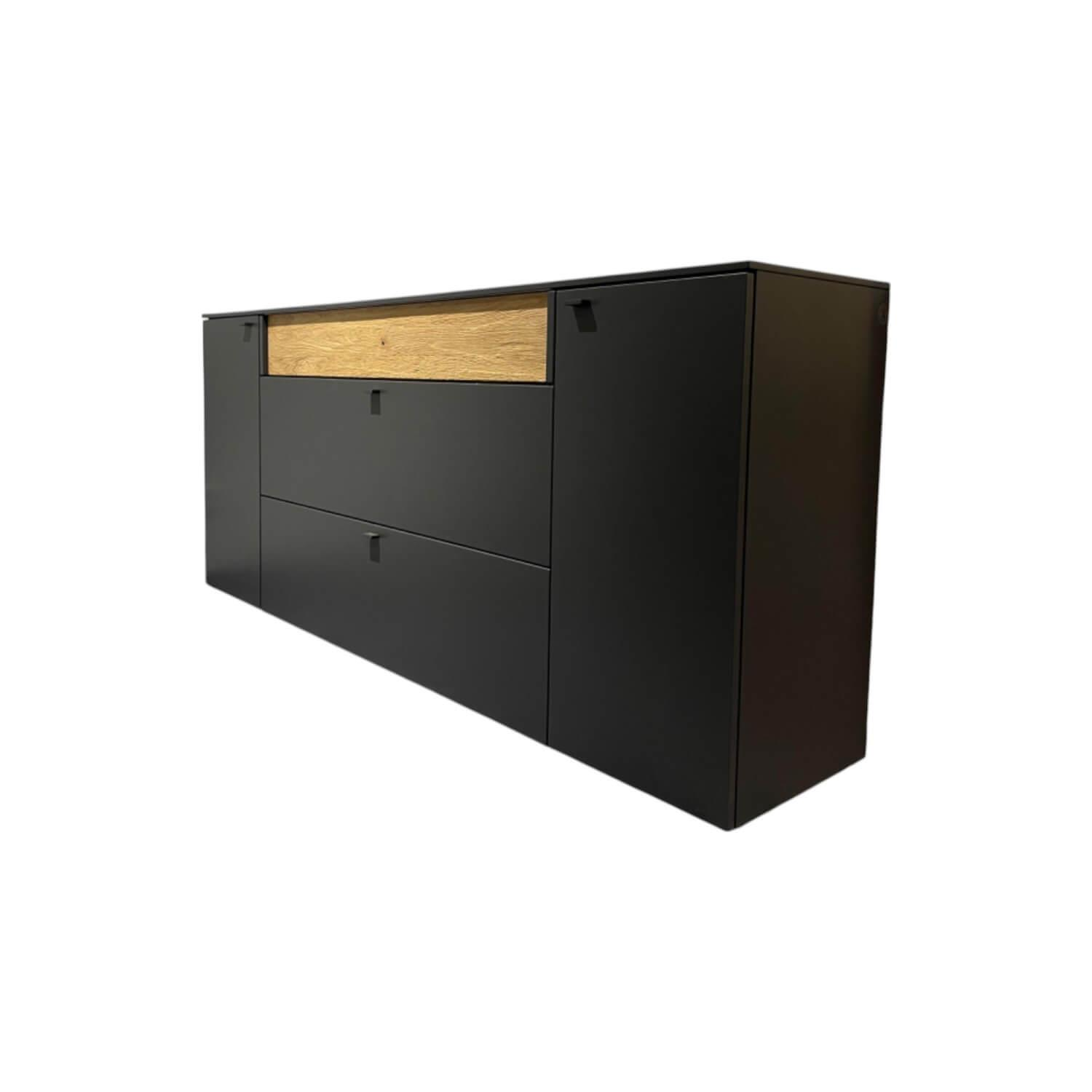 Venjakob - Sideboard 7243 3893 Lumea Lack Anthrazit Matt Und Eiche Gehackt Gebürstet Mit LED Beleuchtung - 1