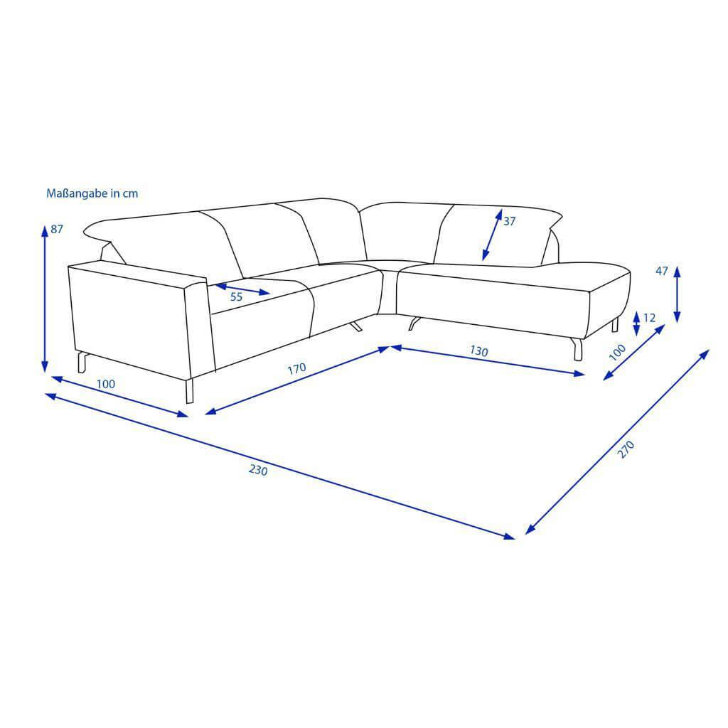 Mondo - Ecksofa Ensemble Sallin Leder Montana Cognac Braun Füße Schwarz - 3