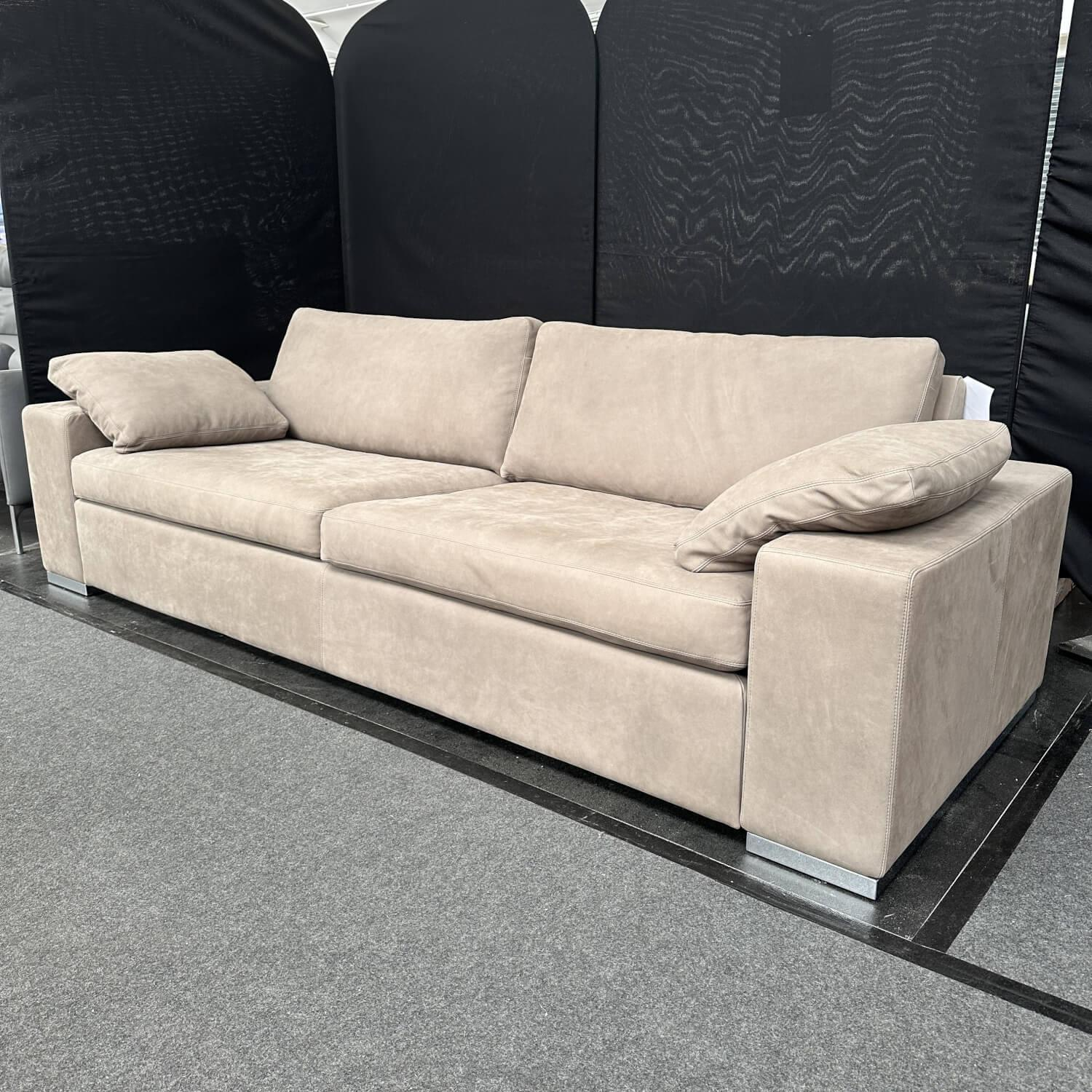 COR - Sofa Conseta Leder 683 Taupe Beige Rahmenfuß Verchromt Füllungen Luftzellen Inklusive Armlehnenkissen - 2