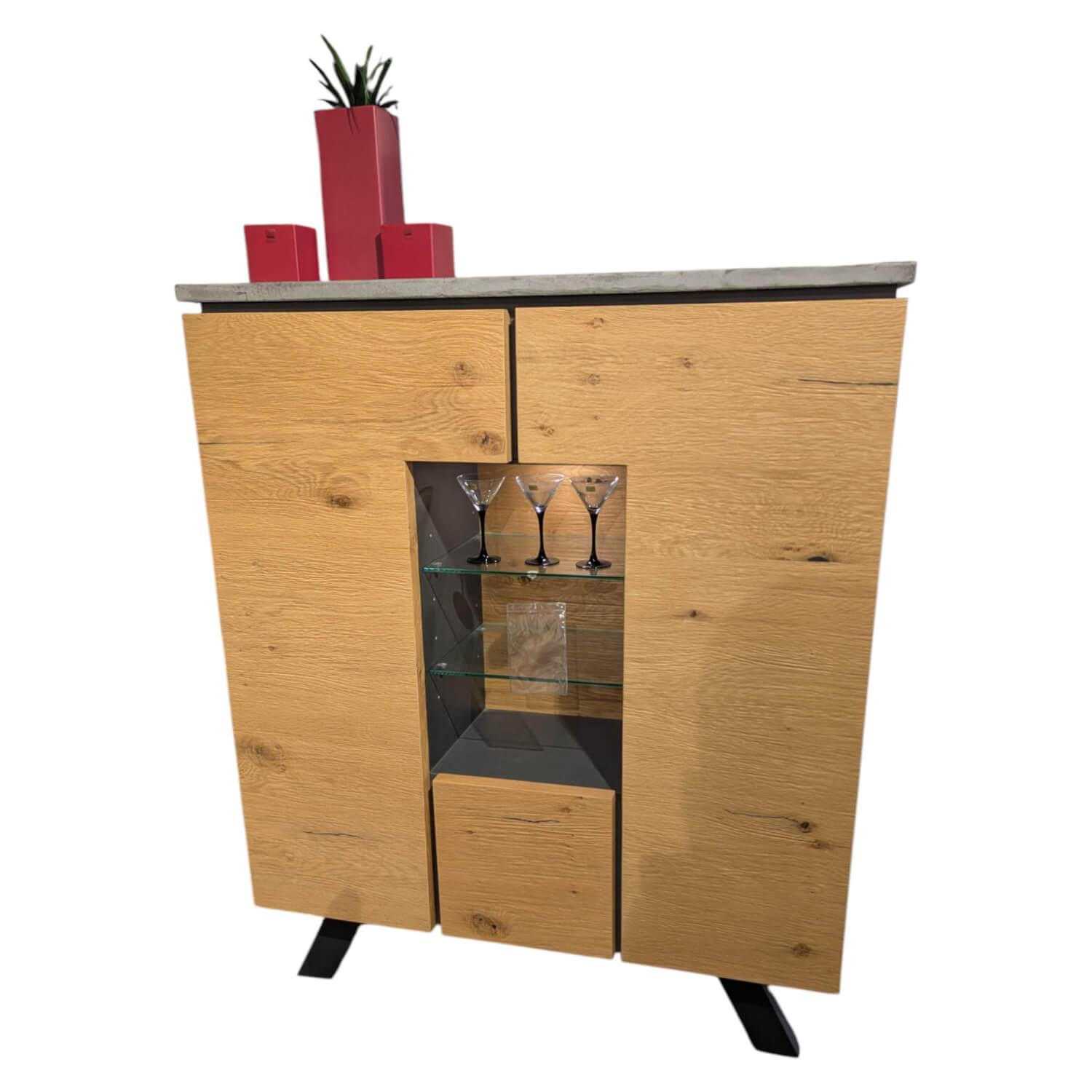 Habufa - Highboard Calvi Eiche Dickfurnier Natur Absatz Beton - 1