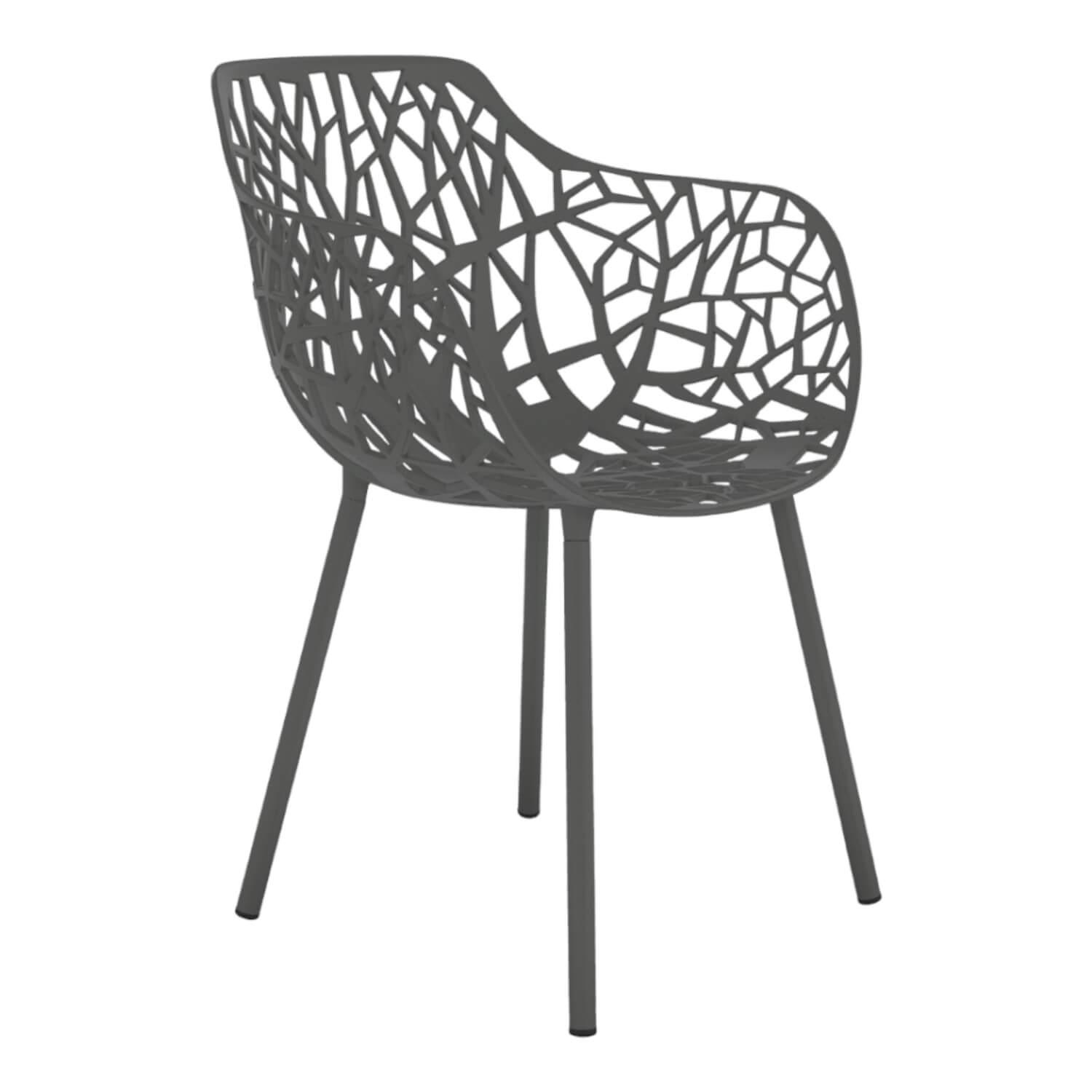 Fast - 4er-Set Stuhl Forest Dining Armchair Metallic Grey Grau - 2