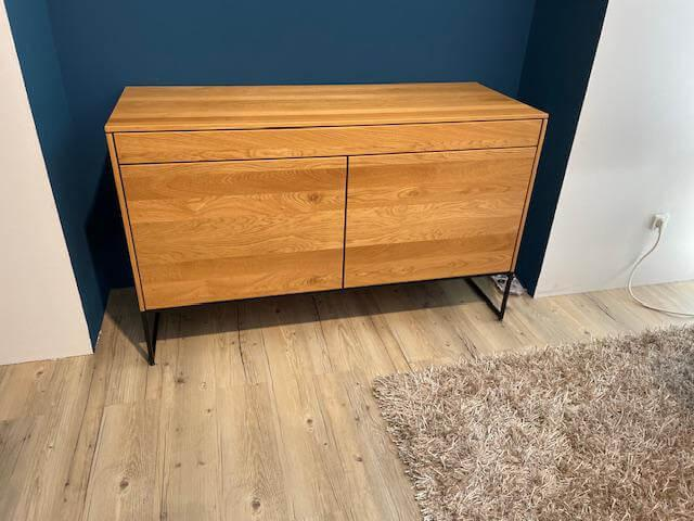 Team 7 - Sekretär Filigno Eiche Massiv Natur Geölt Kufen Matt Schwarz Pulverbeschichtet - 8