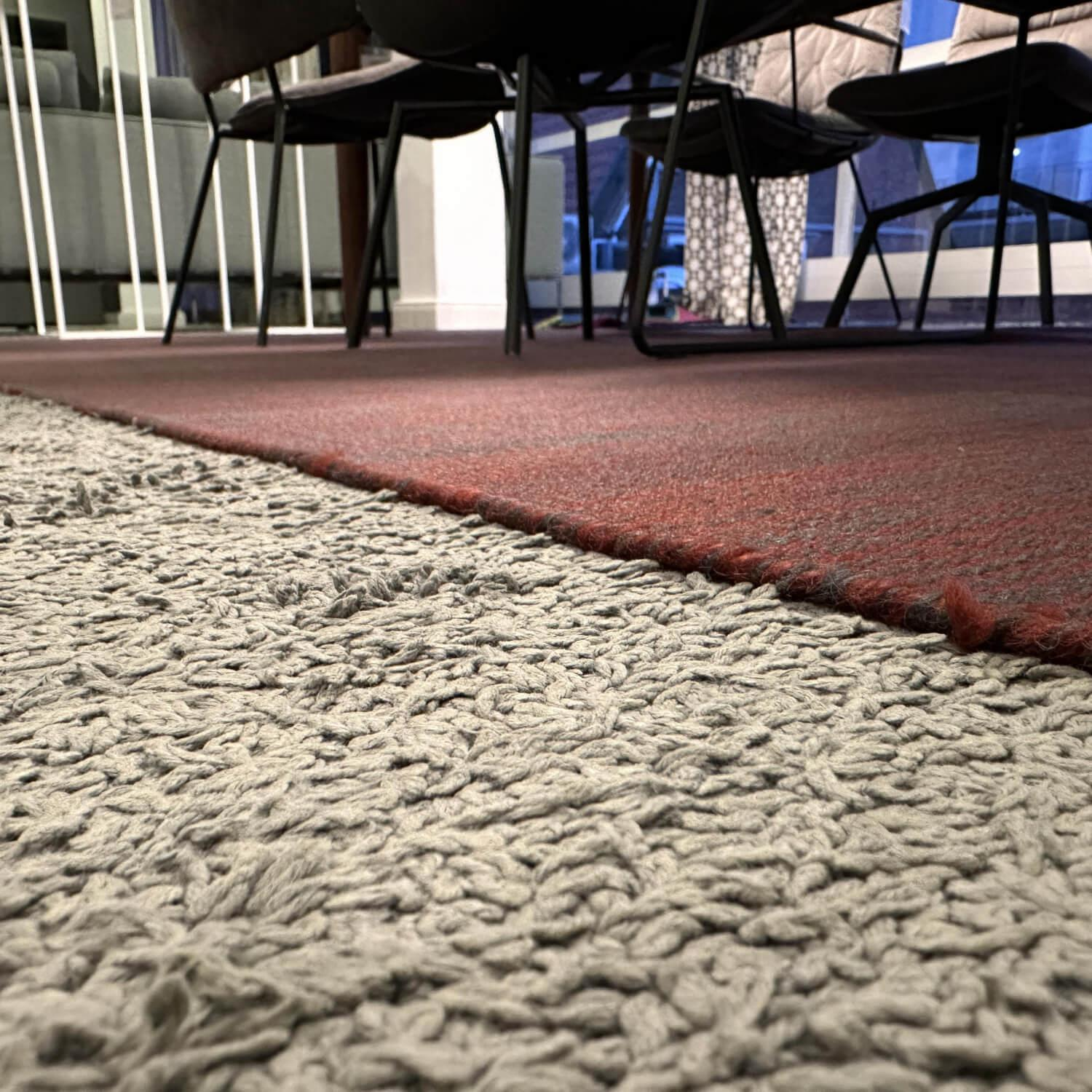 Jab Anstoetz - Teppich 320x270 Kelim 7536 212 Vision Rot Grau - 7