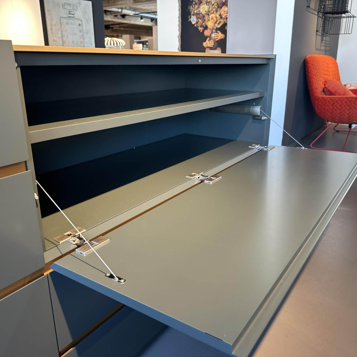 Interlübke - Sideboard Just Cube Bold Lack Bahia M81 Grün Blau Abdeckplatte Mattglas Opti Masala T40 Gelb Braun - 2