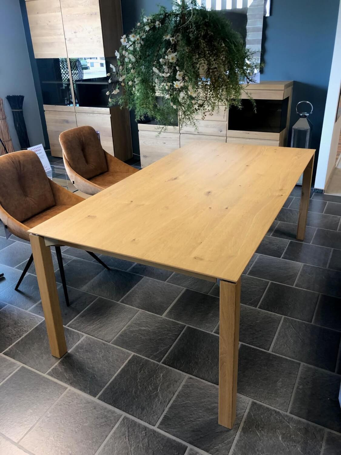 Venjakob - Dining table Concret Q738 wild oak light veneered oiled with folding insert - 8