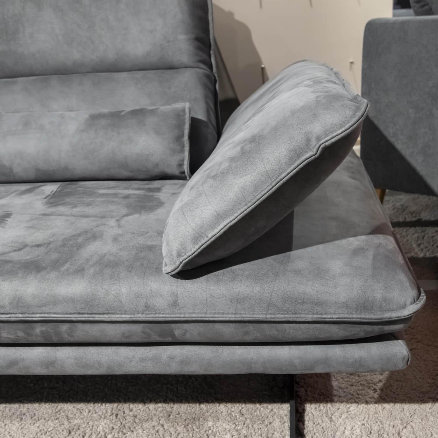 W. Schillig - Ecksofa Broadway Mit Hocker Stoff V5223 Elephant Grau Metallkufe Schwarz M99 - 3