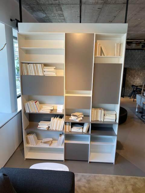 Interlübke - Regalwand Grid Lack M03 Schneeweiß Und M27 Taupe Grau - 3