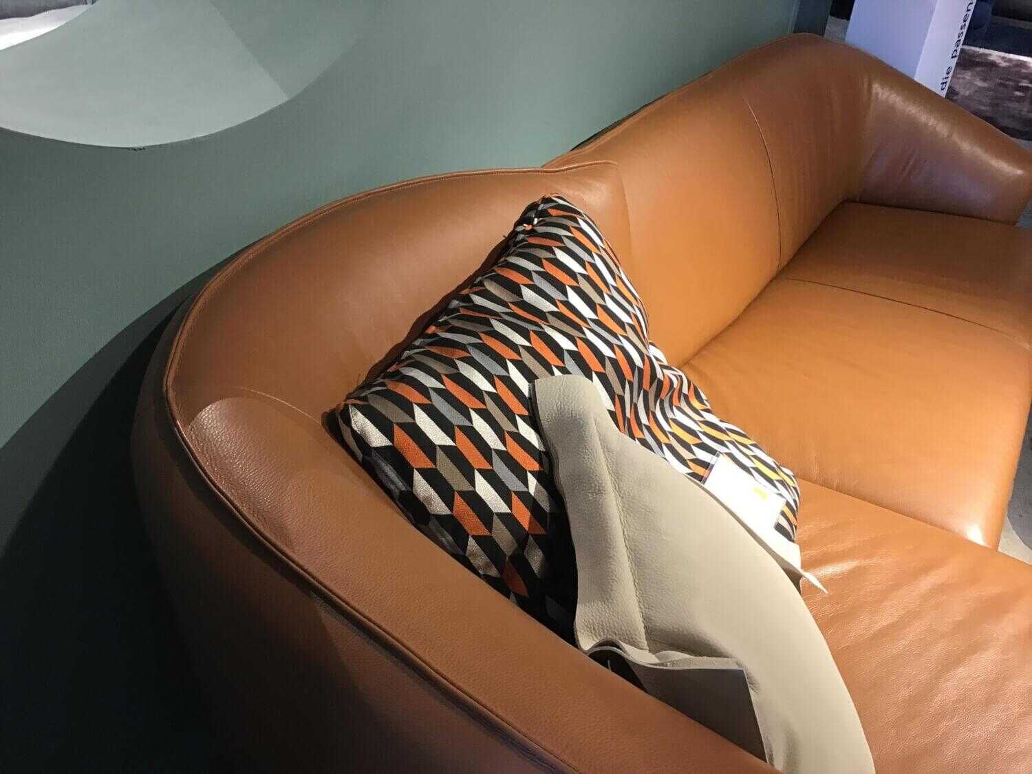 Global - Ecksofa 8700 Leder C Classic Cognac Braun Füße Aluminium Poliert - 5